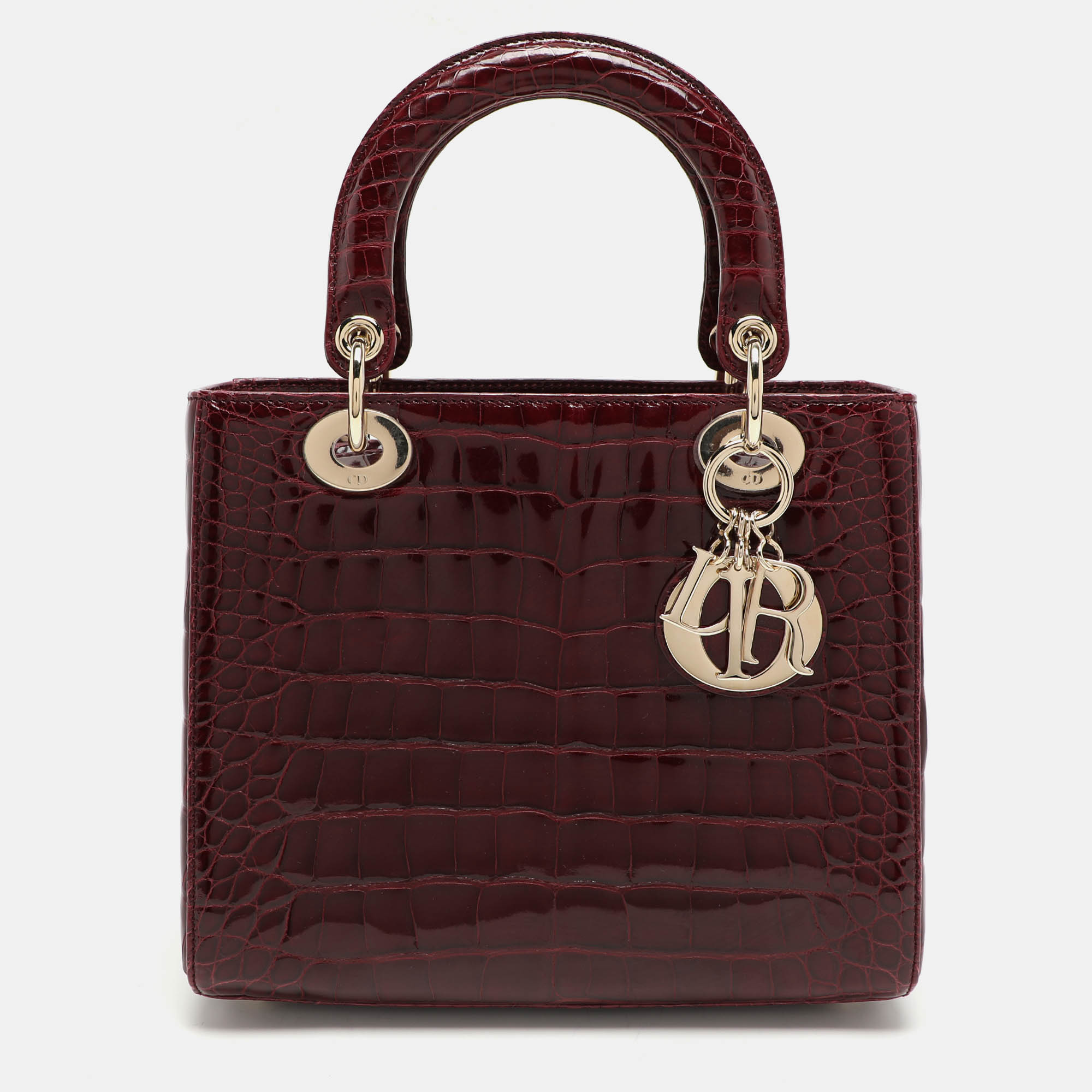 

Dior Burgundy Alligator Medium Lady Dior Tote