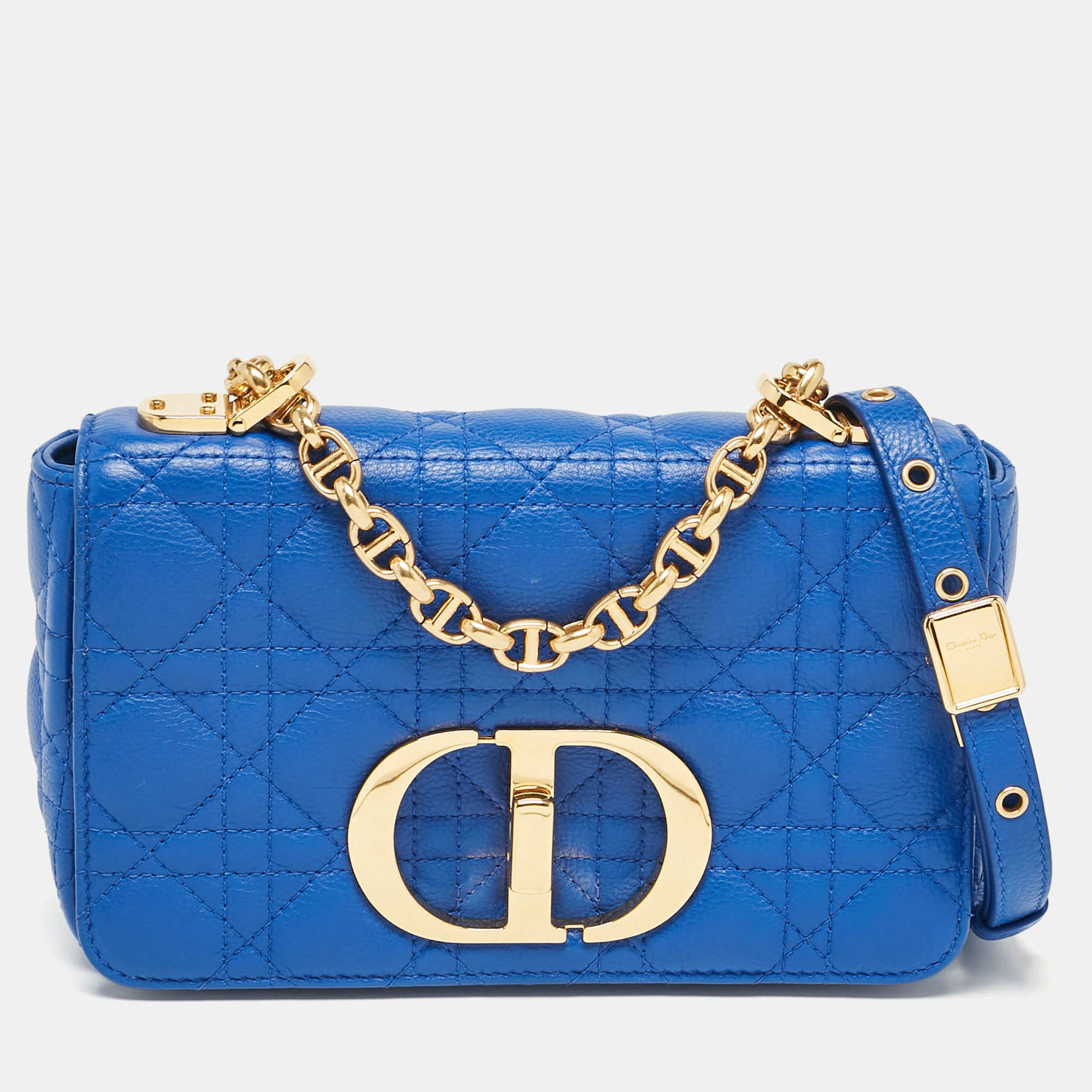 

Dior Blue Cannage Leather  Caro Shoulder Bag