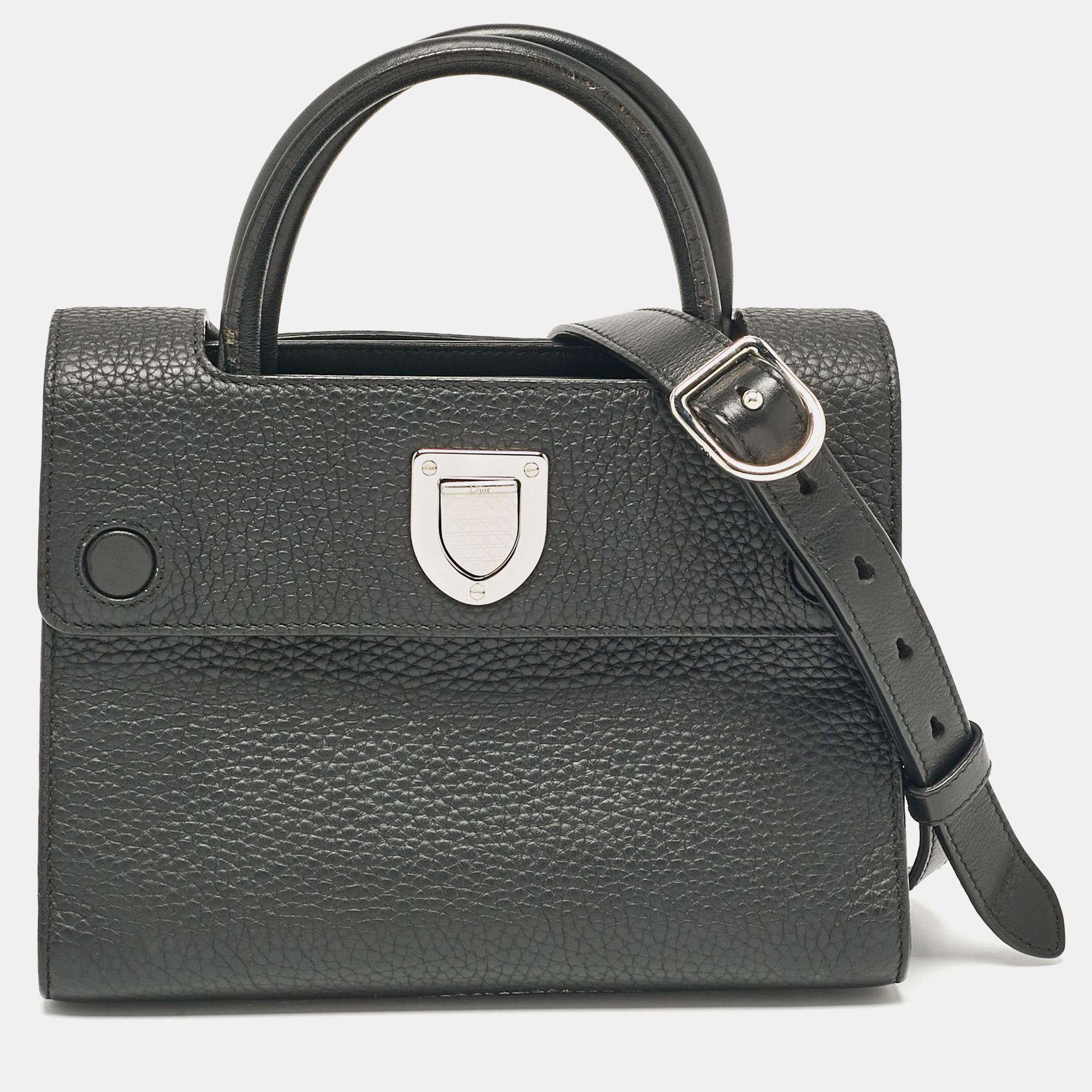 

Dior Black Leather Mini Diorever Top Handle Bag