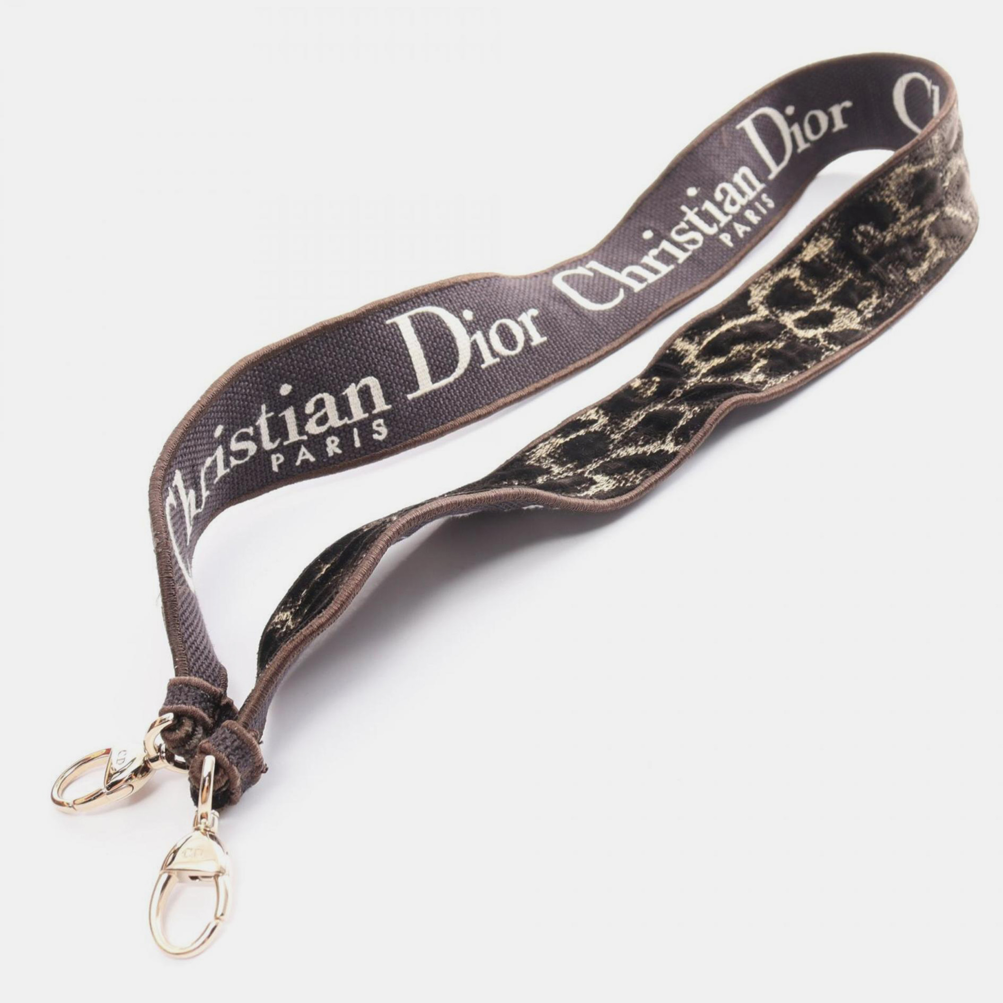 Christian Dior Brown Multicolor Fabric Lady D-Lite Medium Handbag 