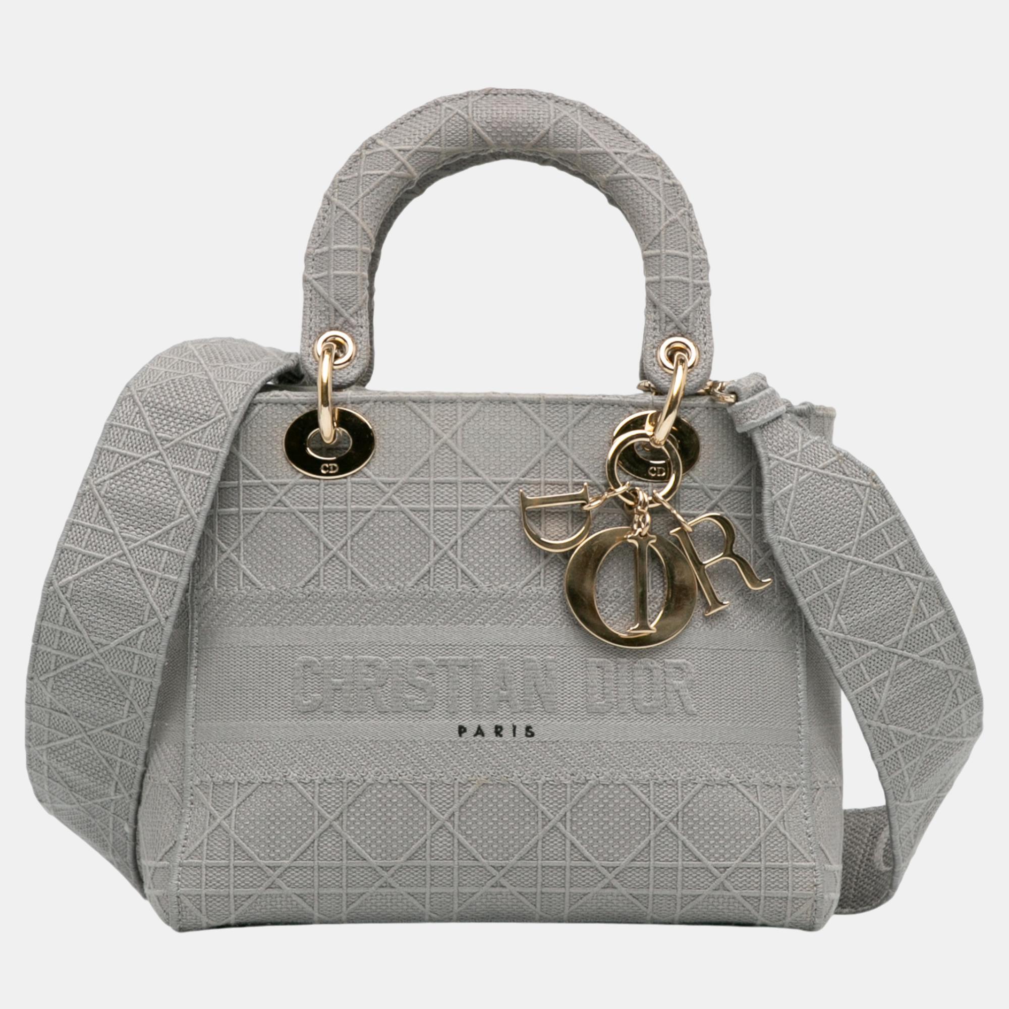 

Dior Grey Medium Cannage Lady D-Lite Bag