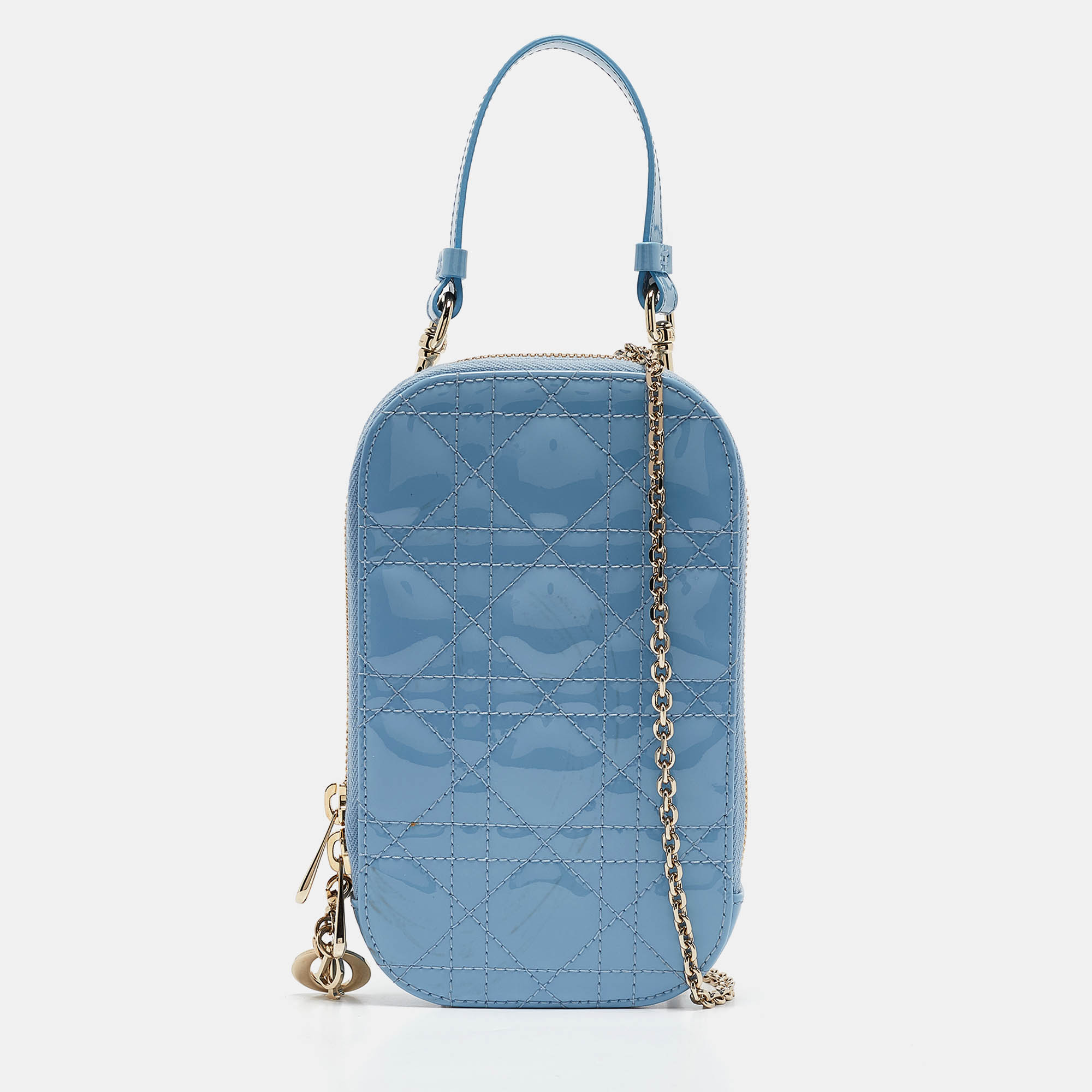 Pre-owned Dior Phone Chain Holder In Blue