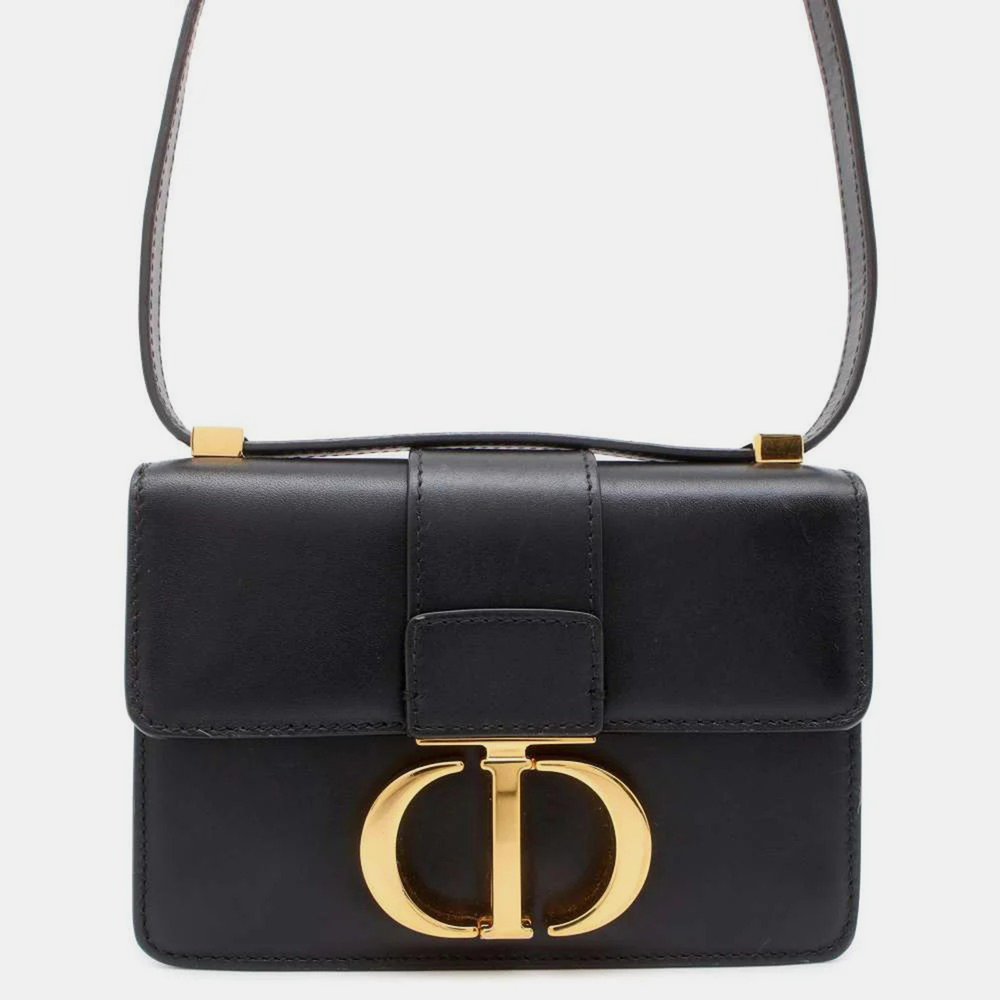 

Dior Black Leather Montaigne 30 Shoulder Bag Size micro