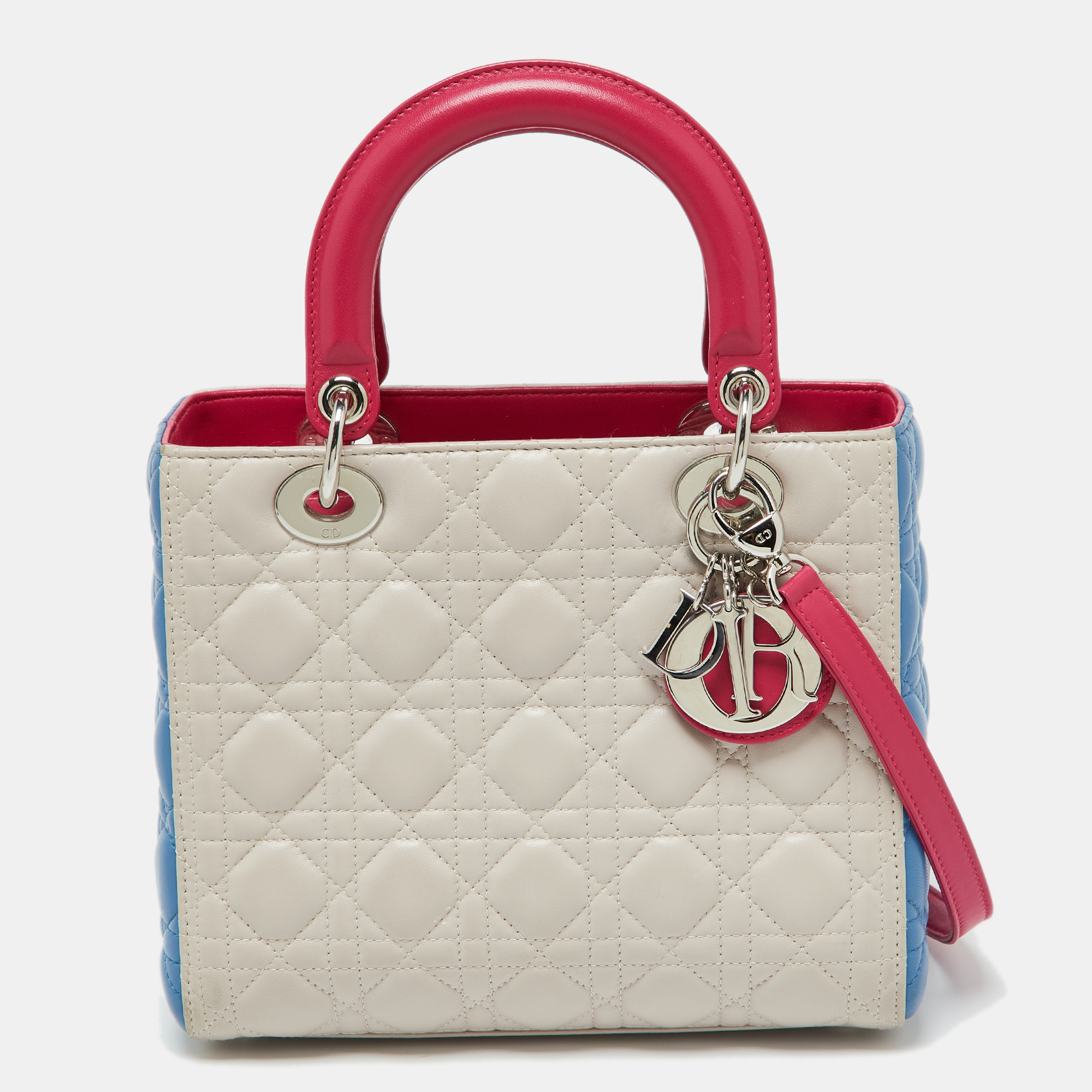 

Dior Multicolor Cannage Leather  Lady Dior Tote