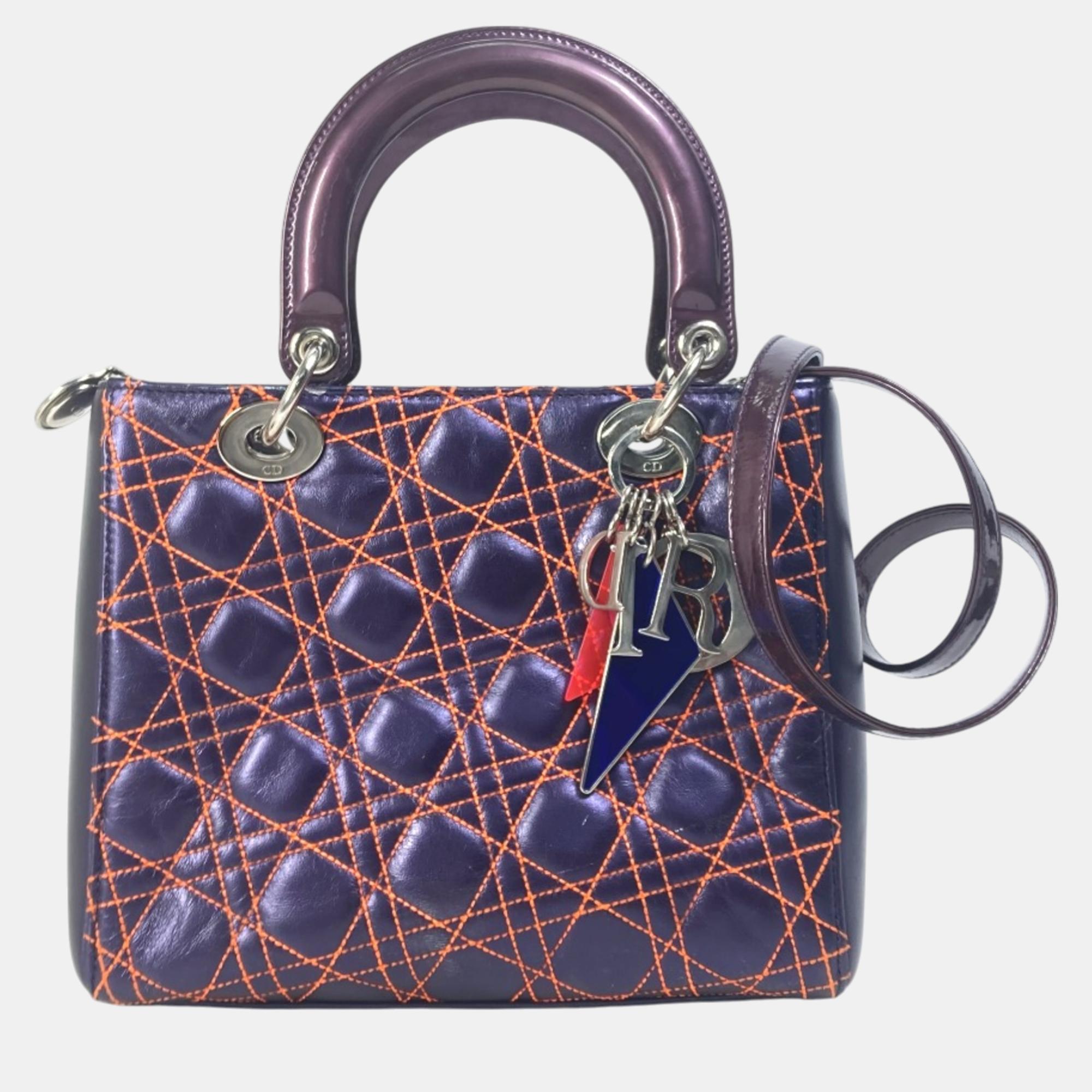 

Dior purple Orange Cannage Quilted bag