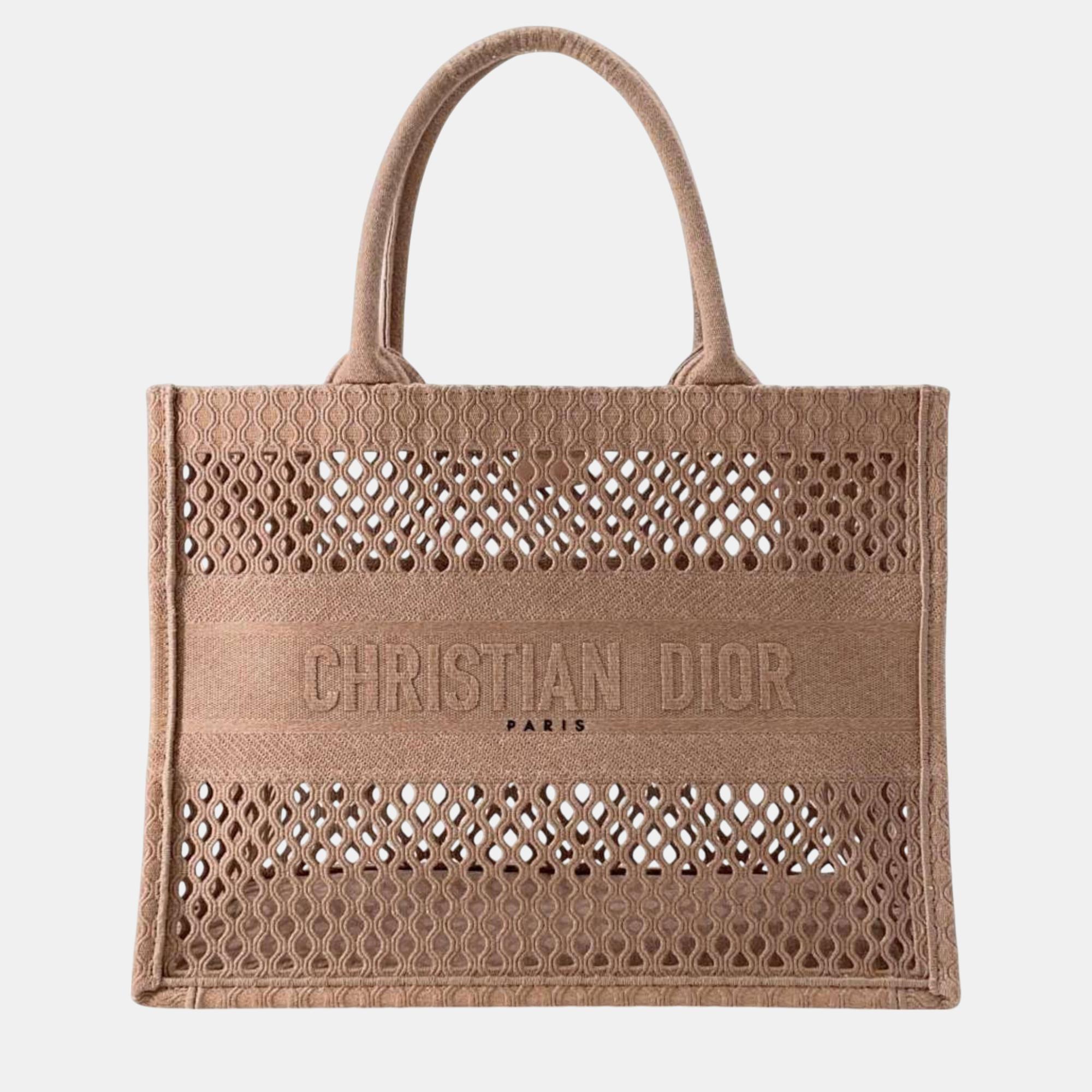 

Christian Dior Book Medium Mesh Tote Bag, Pink