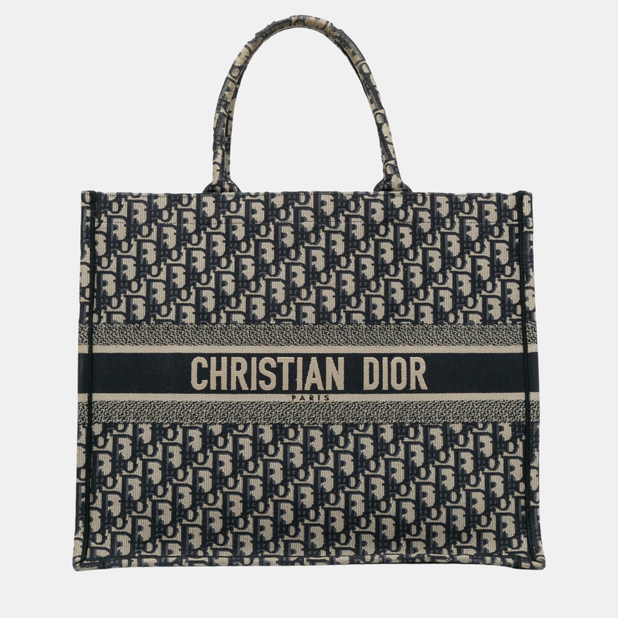 

Dior Large Oblique Book Tote Bag, Blue