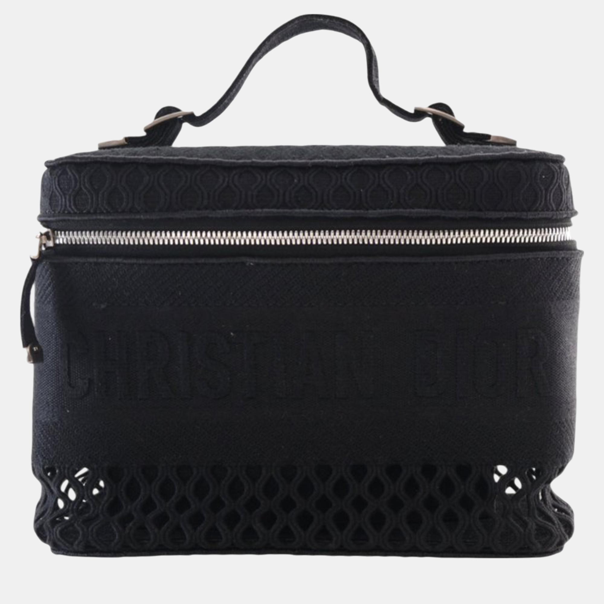 

Dior Canvas Mesh Embroidered Diortravel Vanity Case, Black