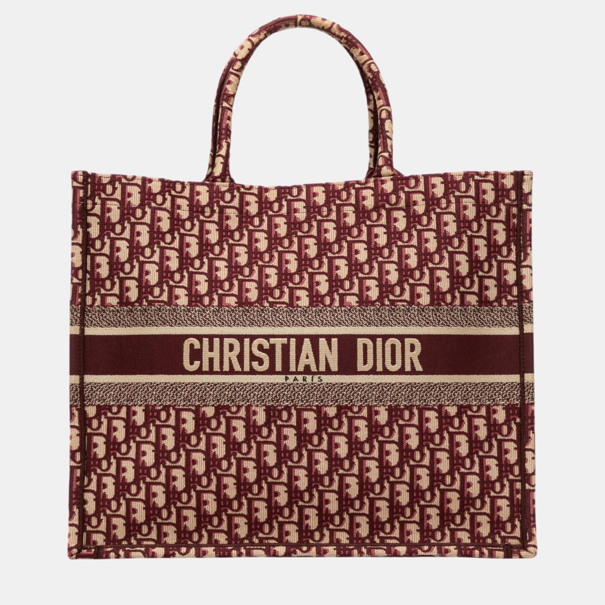 

Dior Large Oblique Book Tote Bag, Red