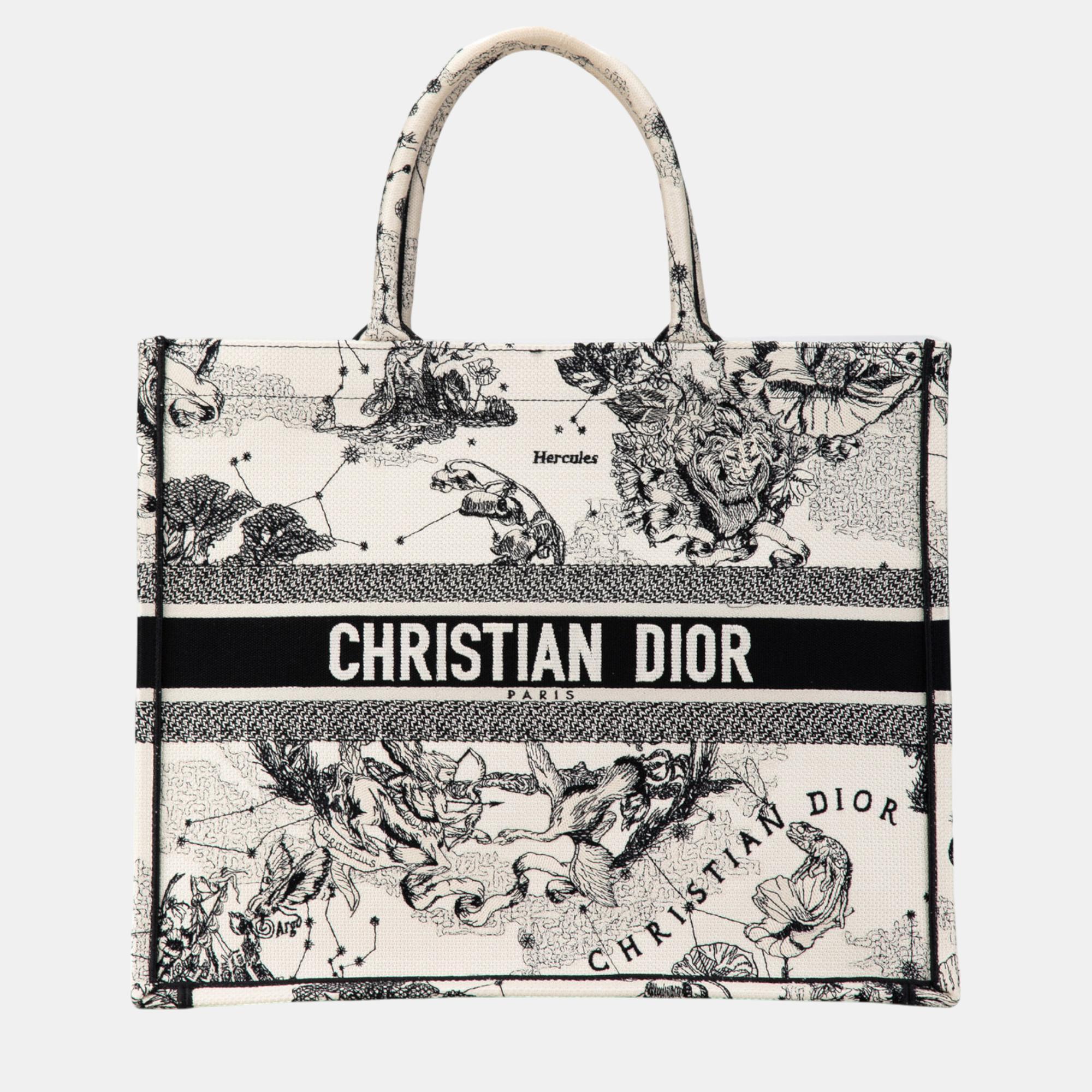 

Dior Large Zodiac Book Tote, White