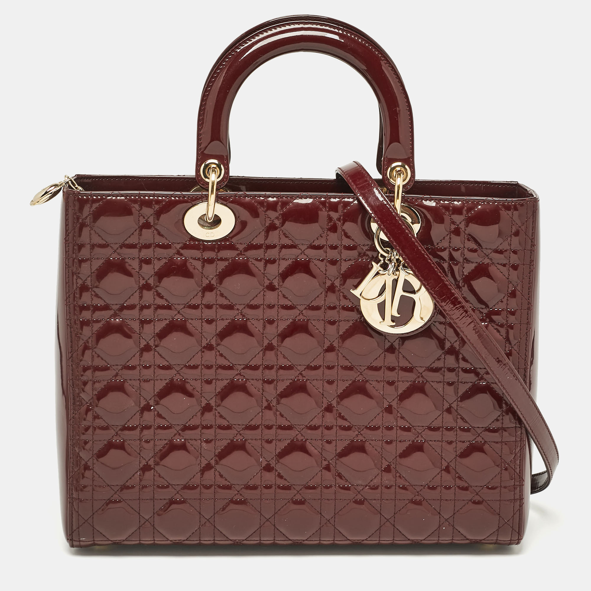 Pre-owned Dior Tote In Burgundy