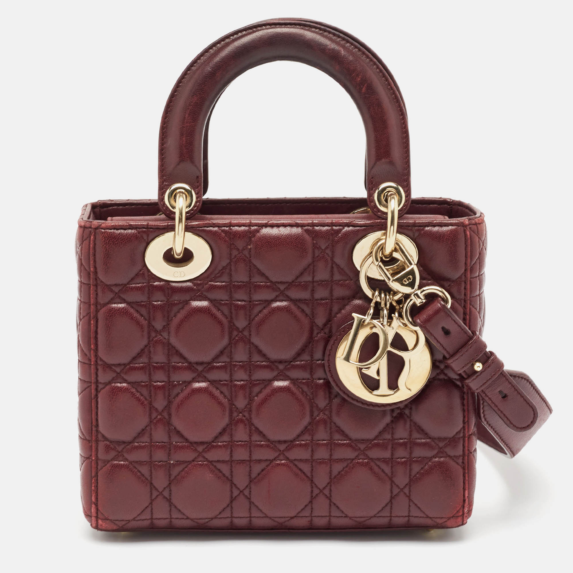 Pre-owned Dior Tote In Burgundy