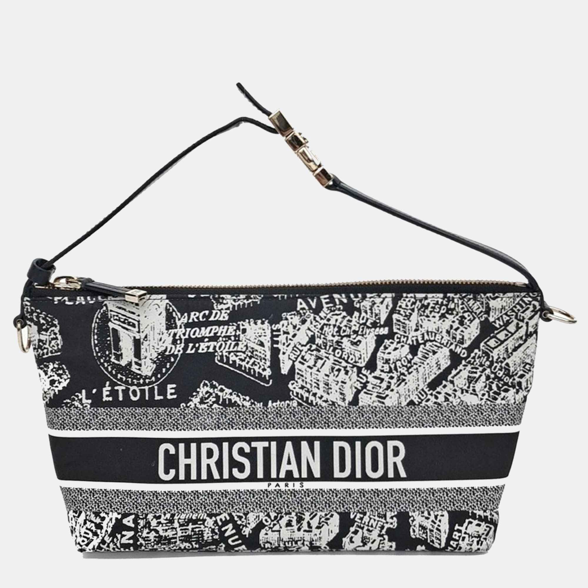 Pre-owned Dior Christian  Dioliviera Travel Nomad Medium Pouch In Black