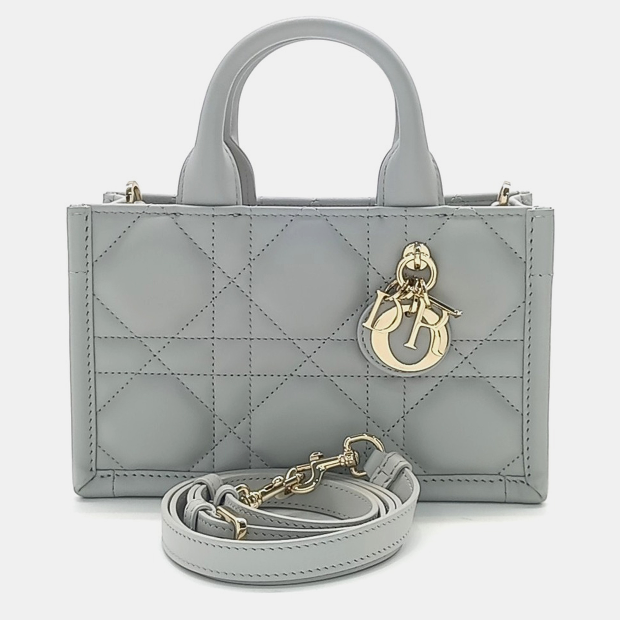 

Christian Dior Cannage Book Mini Tote Bag, Grey