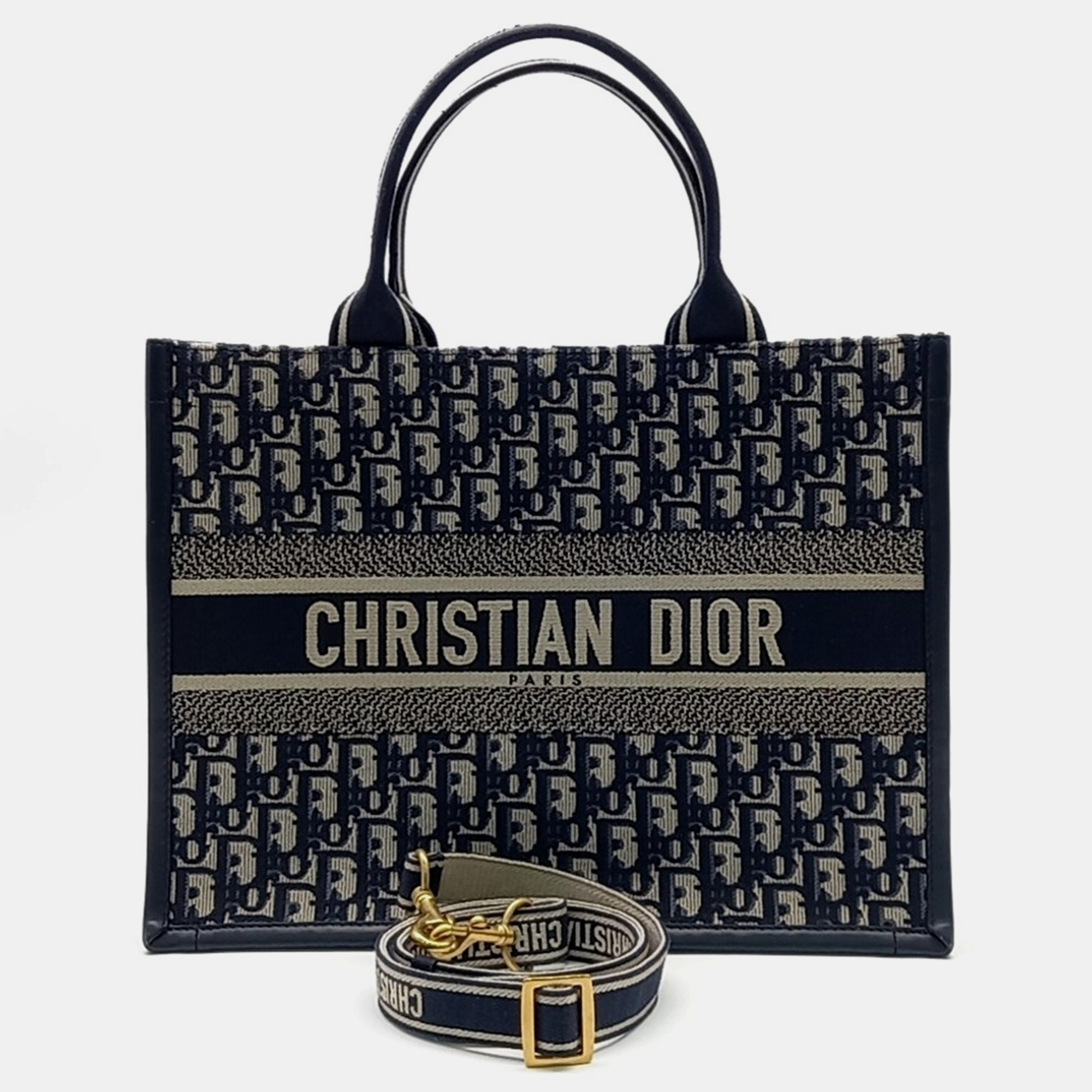 

Christian Dior Oblique Book Tote Bag 36, Navy blue