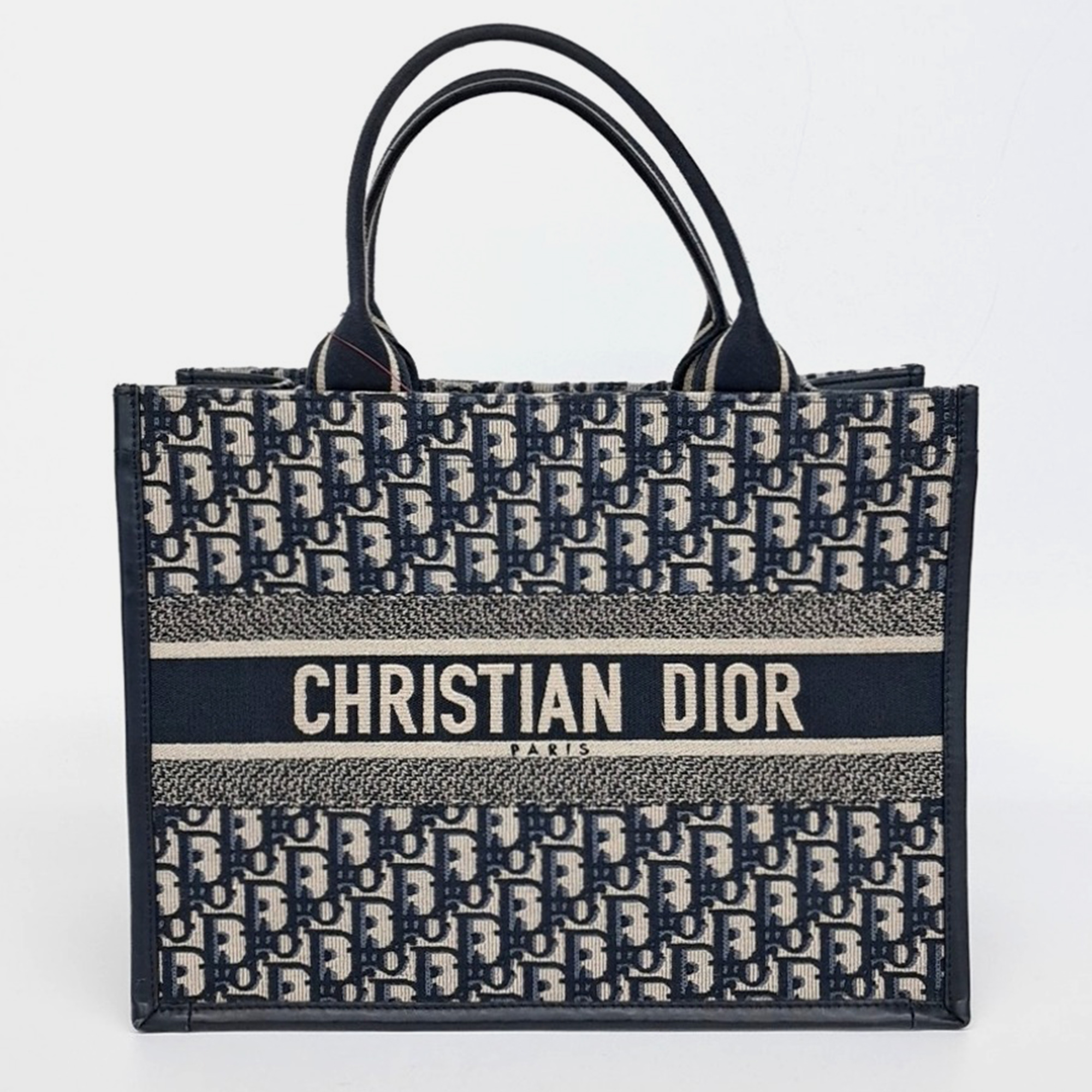 

Christian Dior Oblique Book Medium Tote Bag, Navy blue