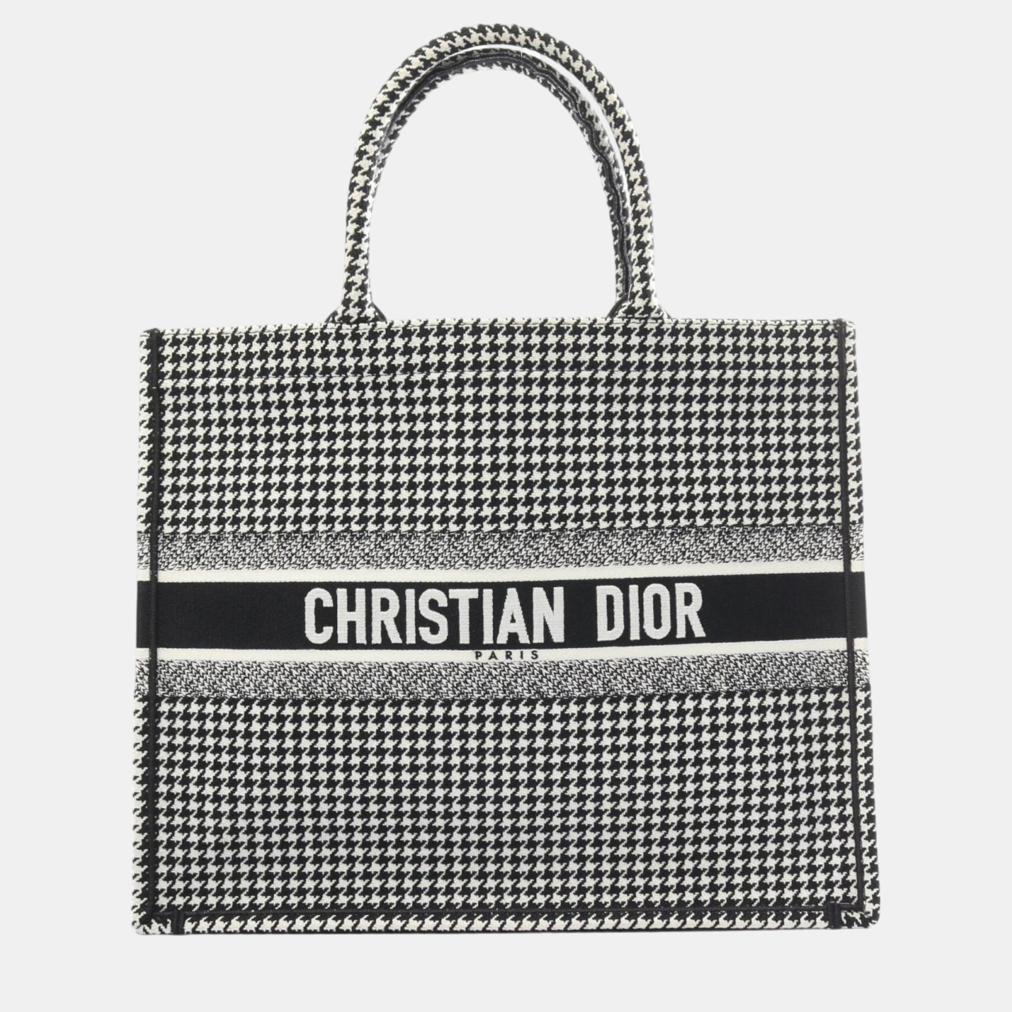 

Christian Dior Black White Canvas Dior Book Tote Large Bag