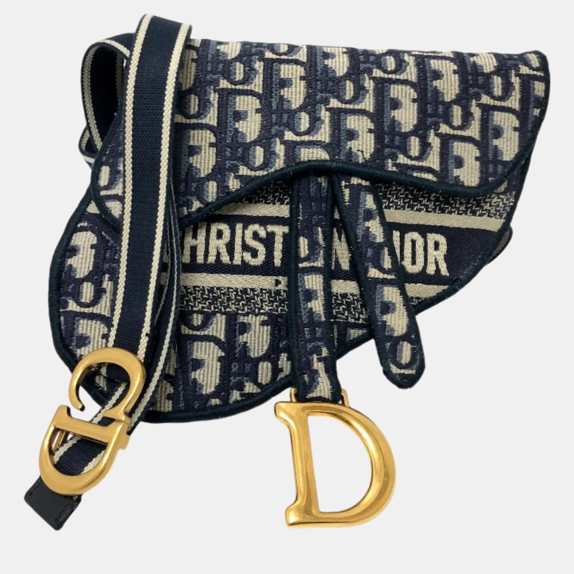 

Dior Navy Saddle Flat Waist Pouch, Navy blue