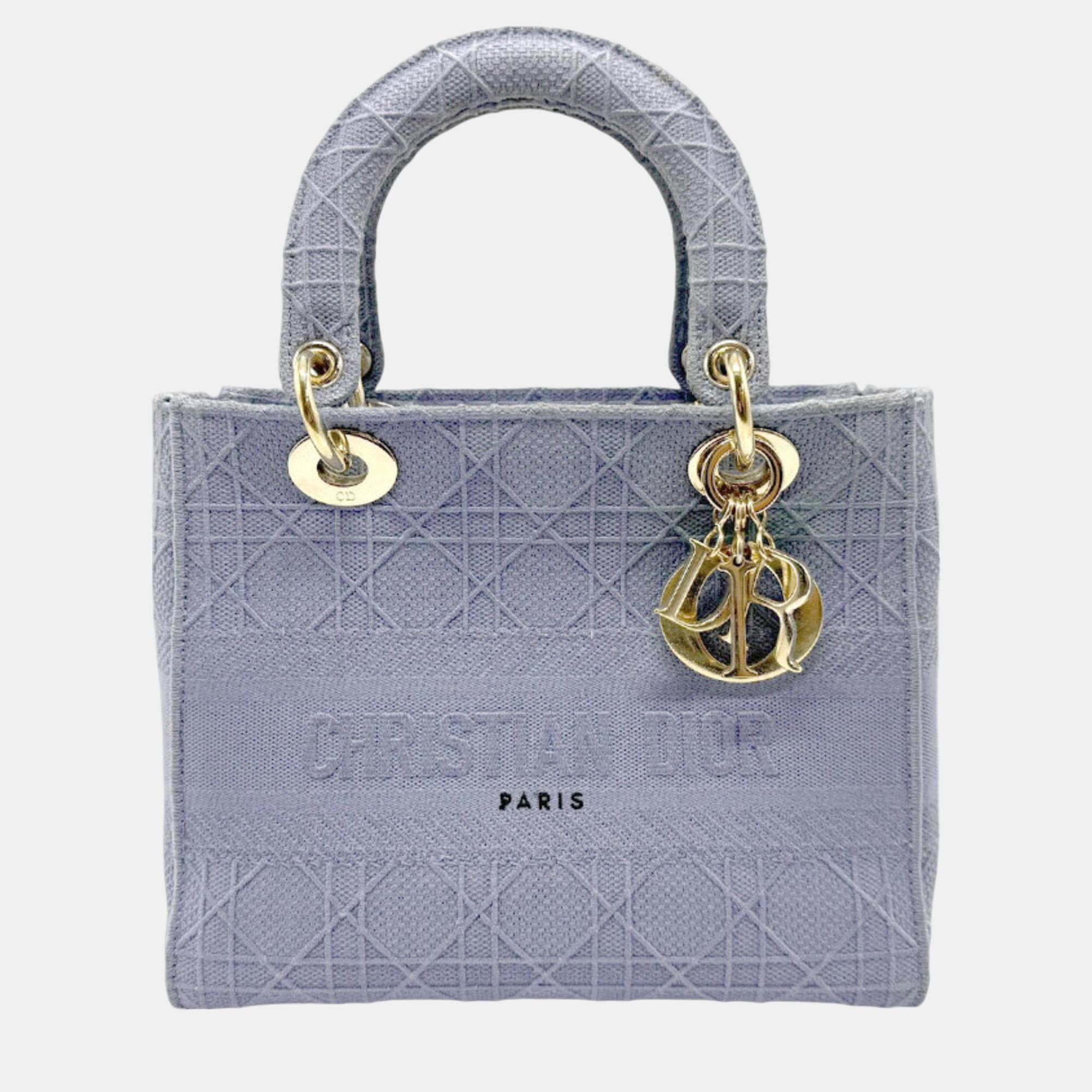 

Christian Dior Lady Delight Canvas Blue Gold Handbag