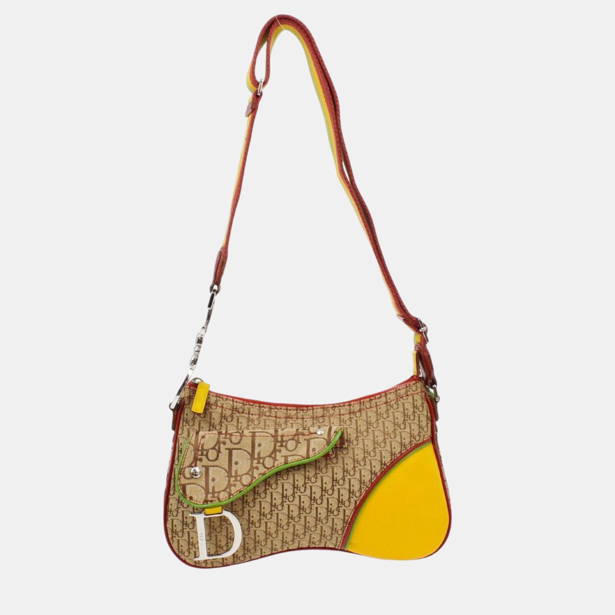 

Christian Dior Rasta Trotter Saddle Shoulder Bag, Multicolor