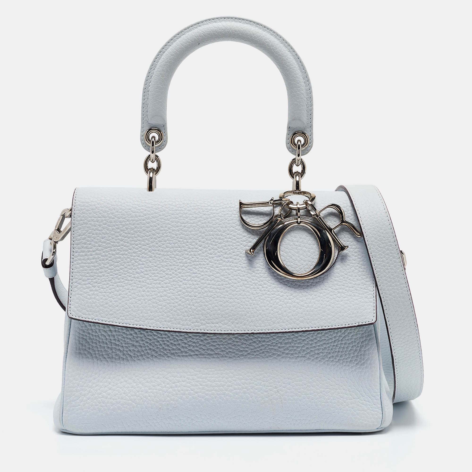 

Dior Light Blue Leather Small Be Dior Flap Top Handle Bag