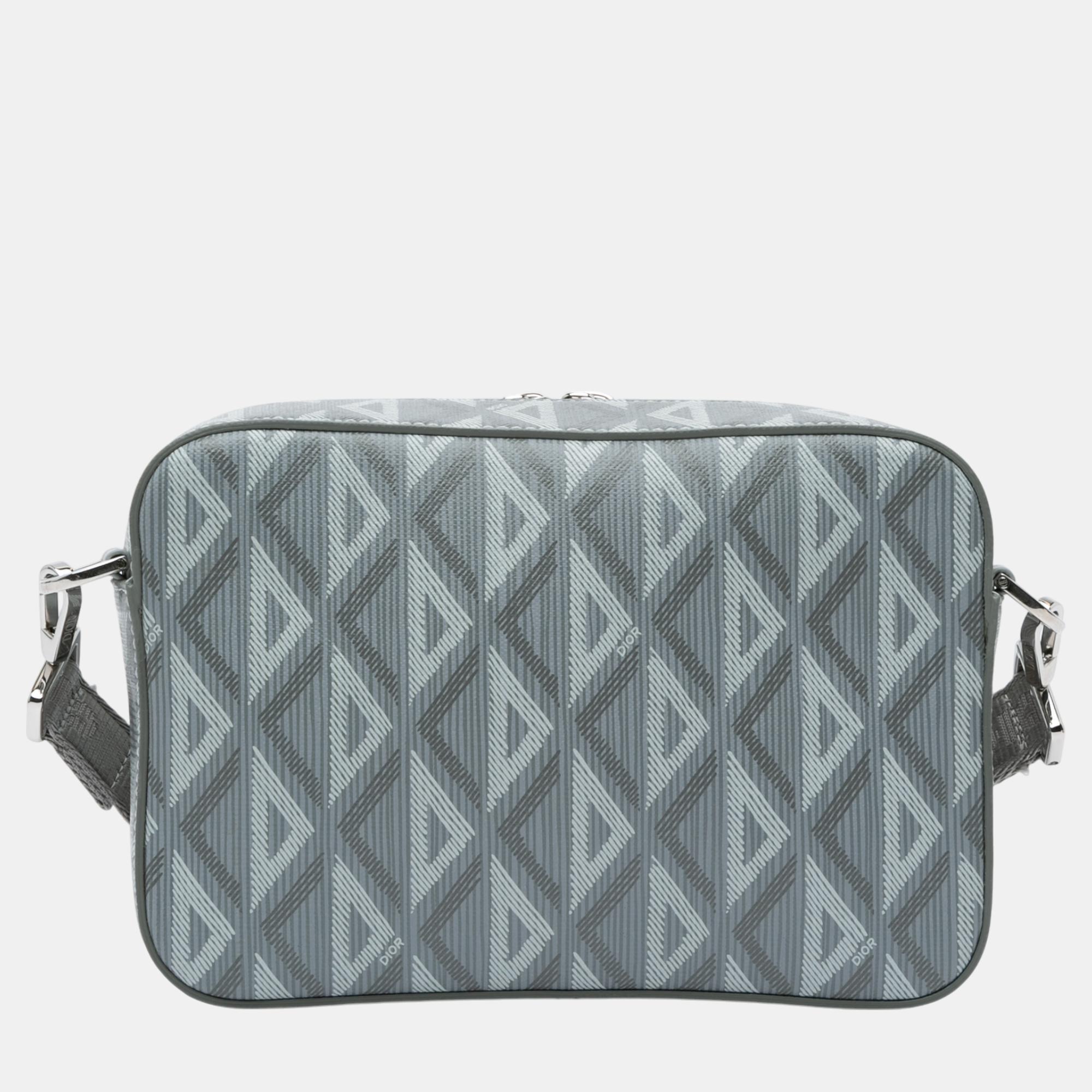 Dior Grey CD Diamond Safari Bag with Strap 
