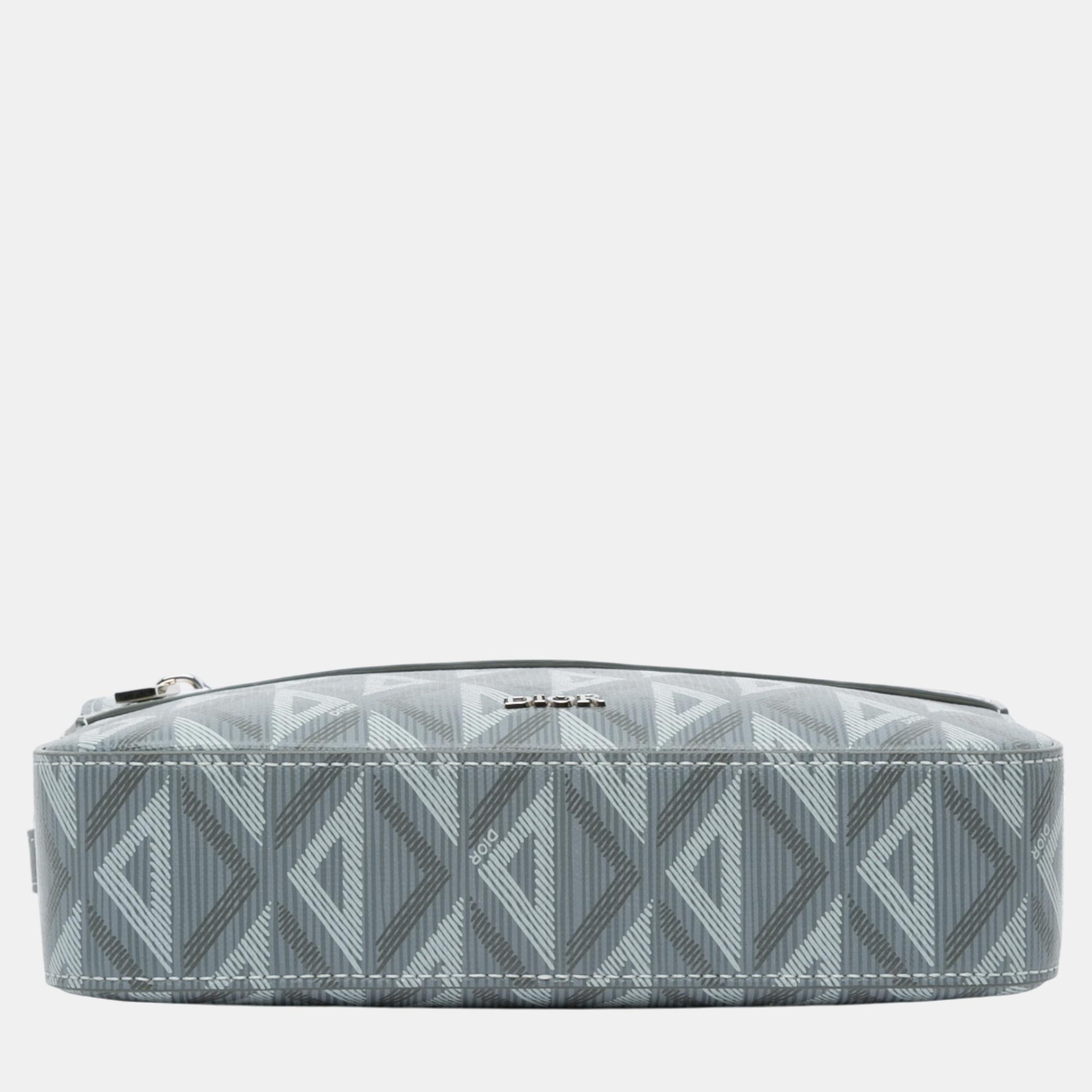 Dior Grey CD Diamond Safari Bag with Strap 
