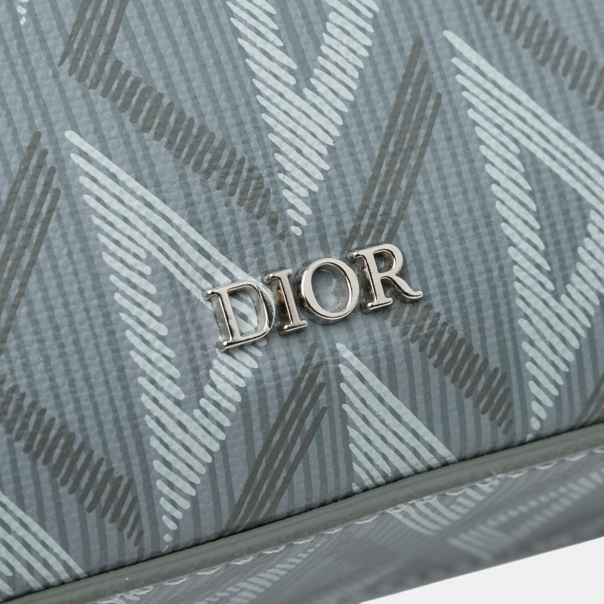Dior Grey CD Diamond Safari Bag with Strap 