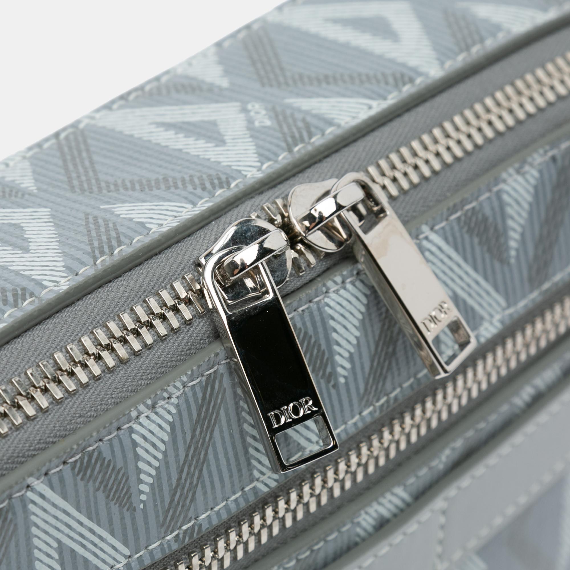 Dior Grey CD Diamond Safari Bag with Strap 