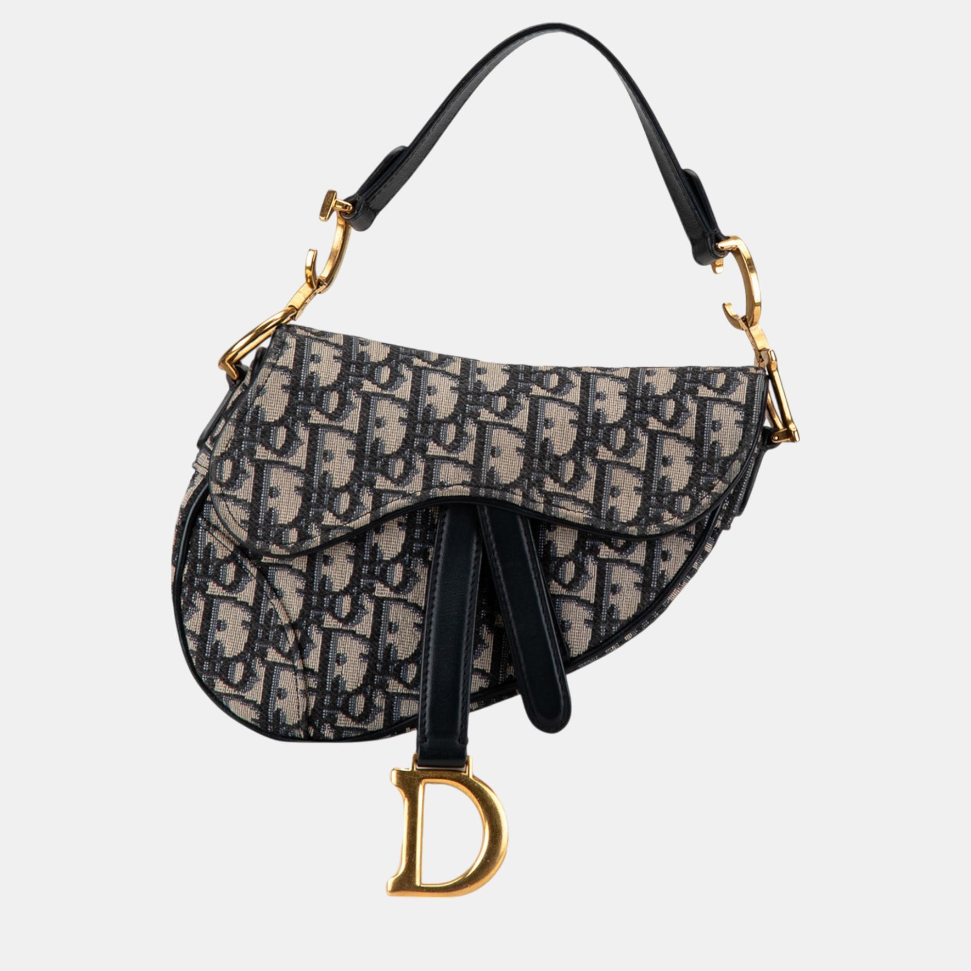 

Dior Blue Mini Oblique Saddle