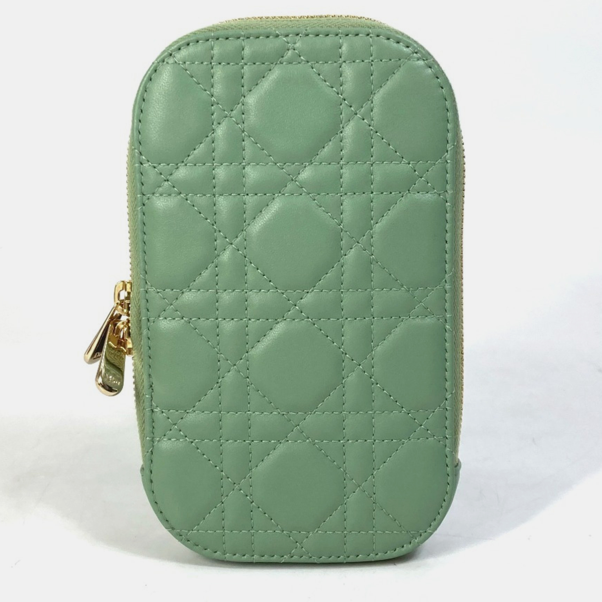 Dior Green Cannage Phone Chain Shoulder Bag 