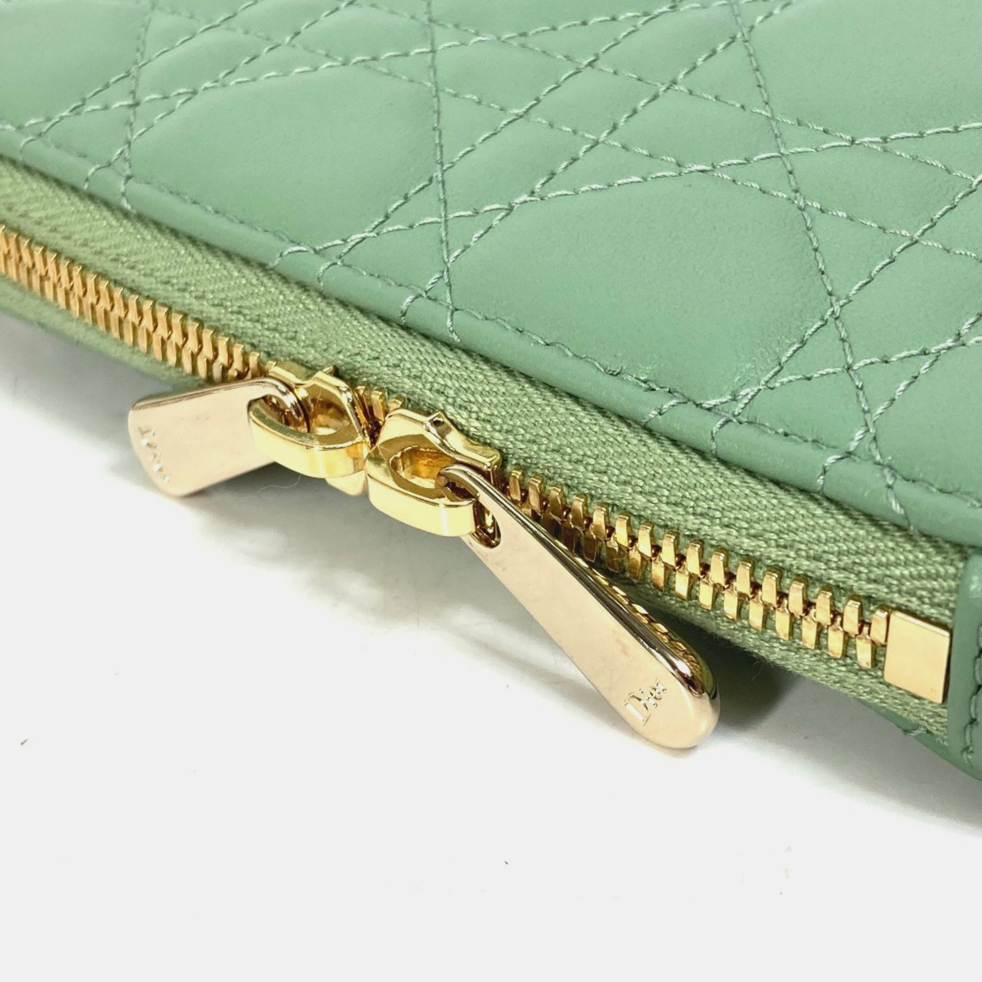 Dior Green Cannage Phone Chain Shoulder Bag 