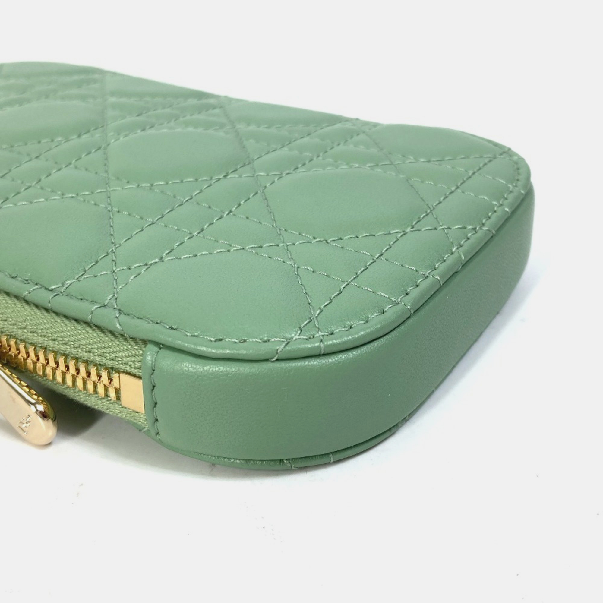 Dior Green Cannage Phone Chain Shoulder Bag 