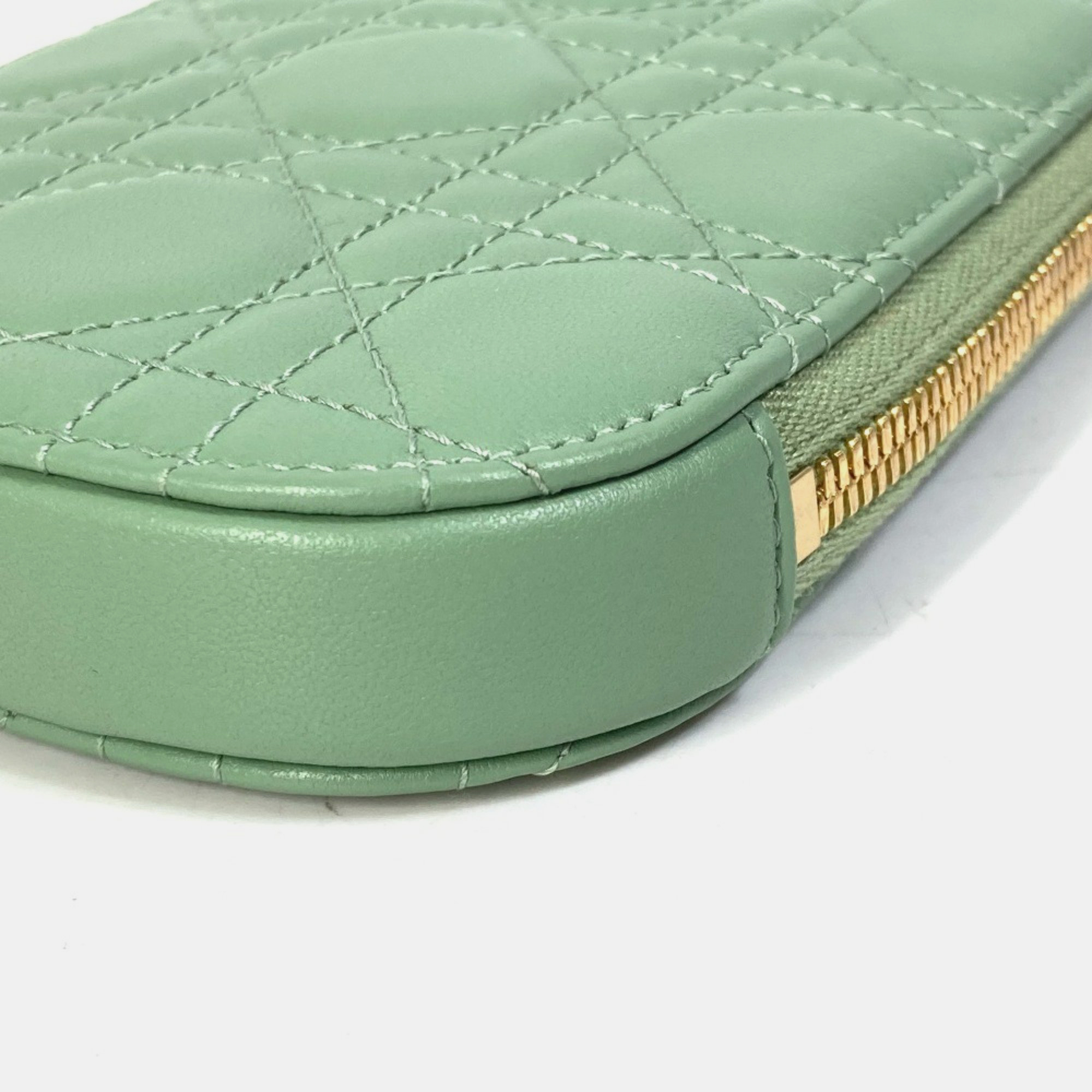 Dior Green Cannage Phone Chain Shoulder Bag 