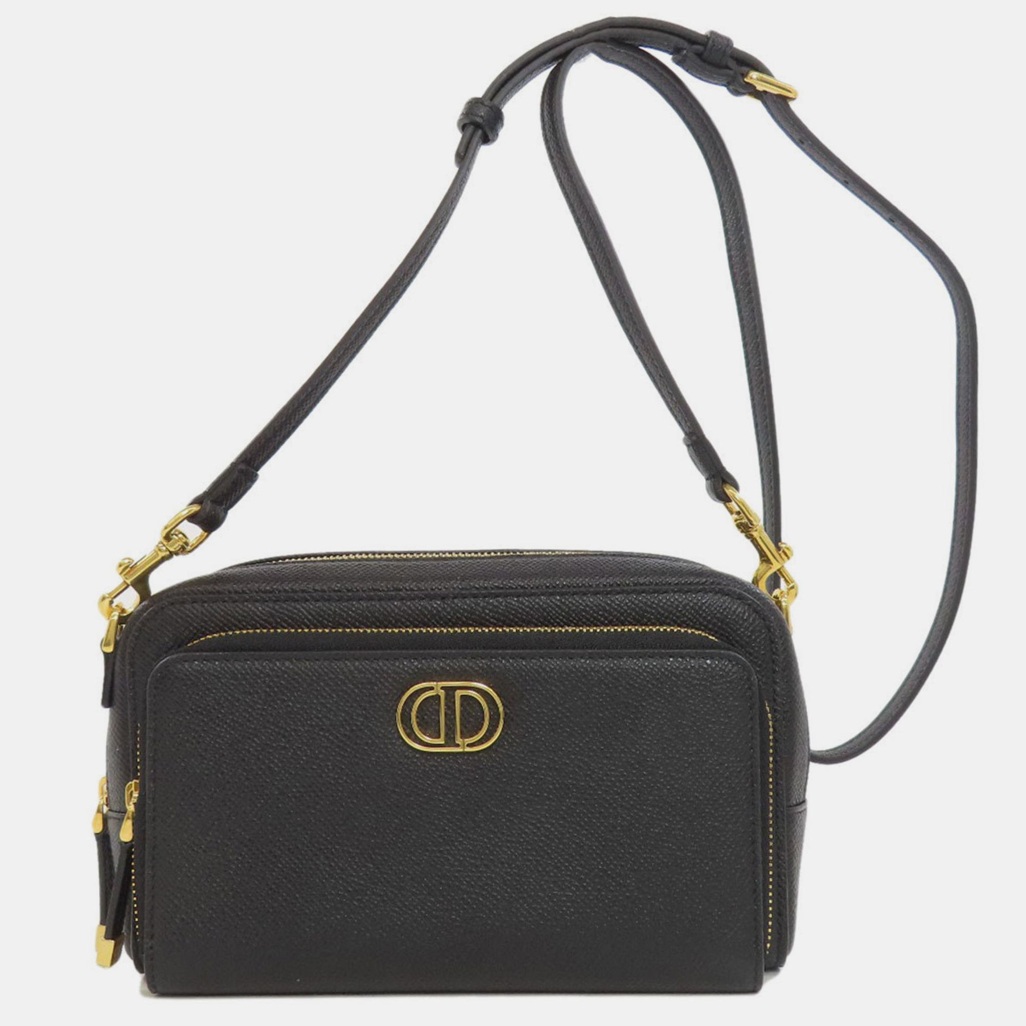 

Christian Dior Calfskin Caro Double Pouch Shoulder Bag, Black