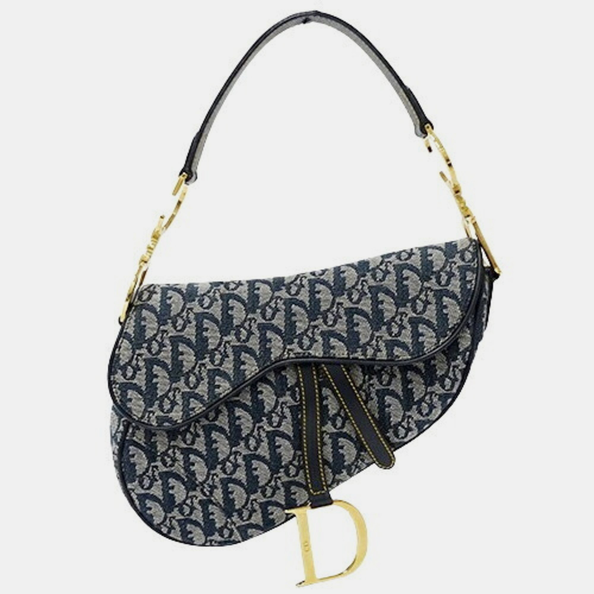 

Dior Canvas Navy Trotter Saddle Handbag, Navy blue