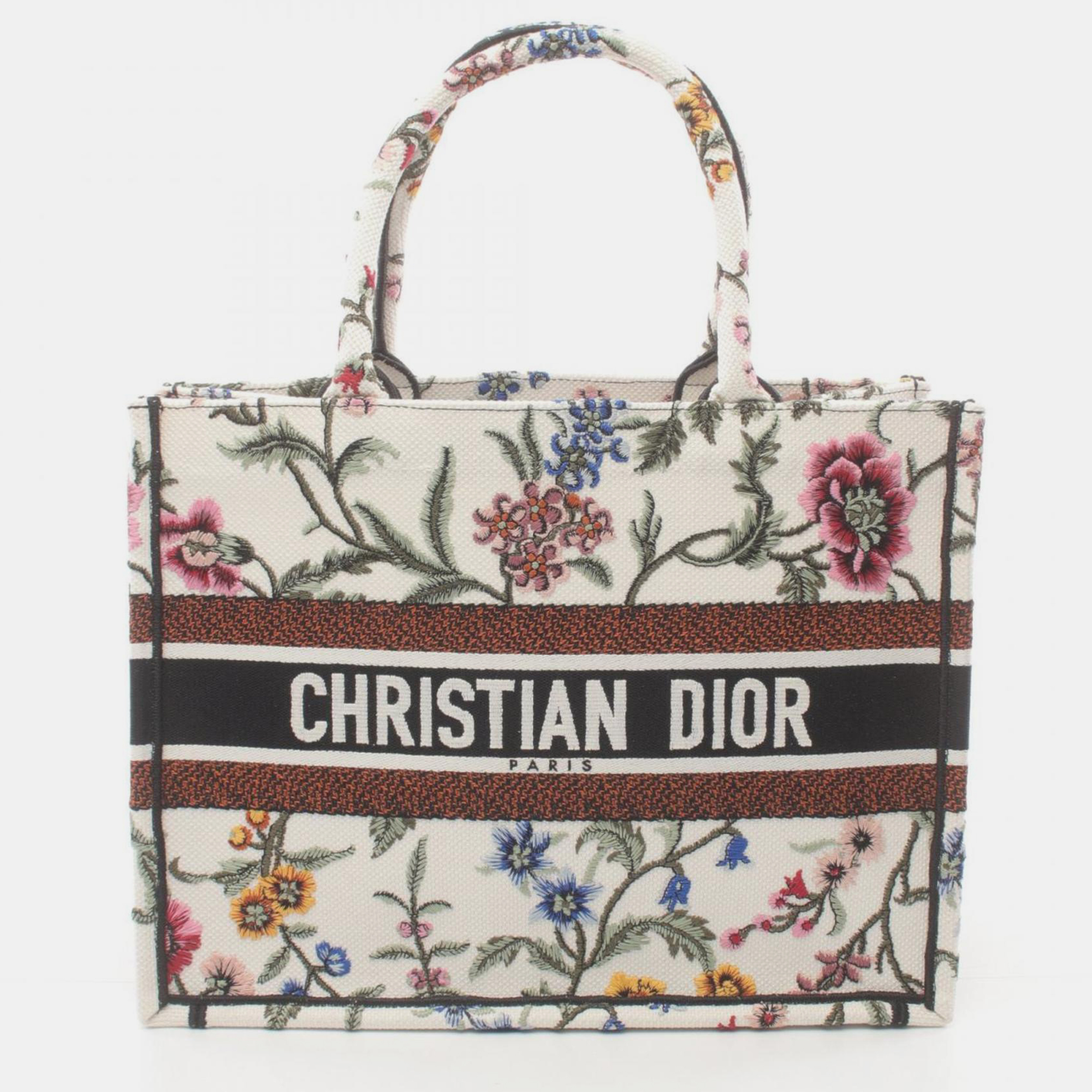 

Christian Dior Canvas White Multicolor Book Tote Medium Bag
