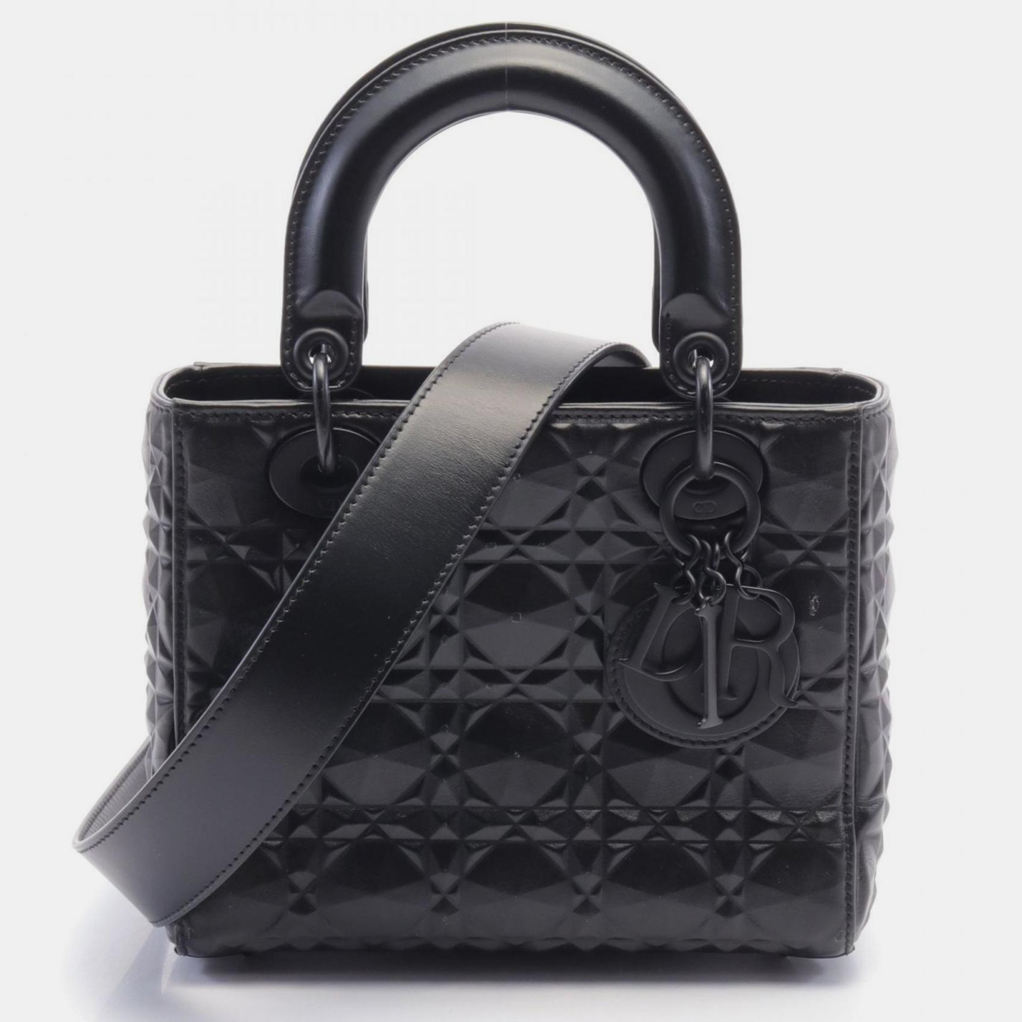 

Christian Dior Leather Black Dior Lady Cannage Handbag