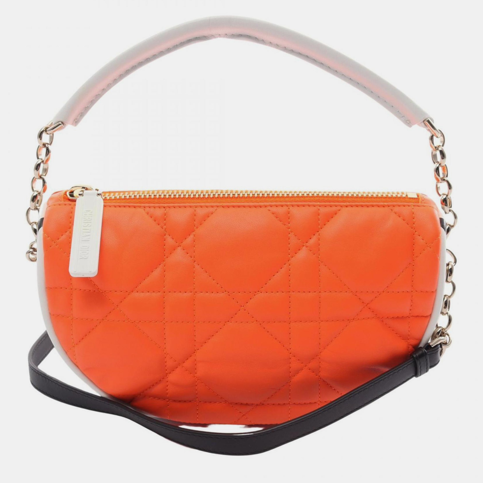 

Christian Dior Leather Orange White Black VIBE HOBO Small Shoulder Bag