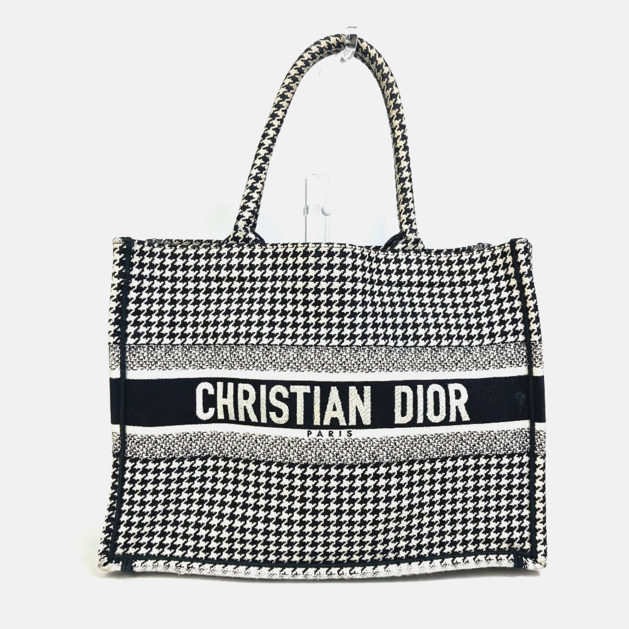 

Dior Black White Houndstooth Tote Bag