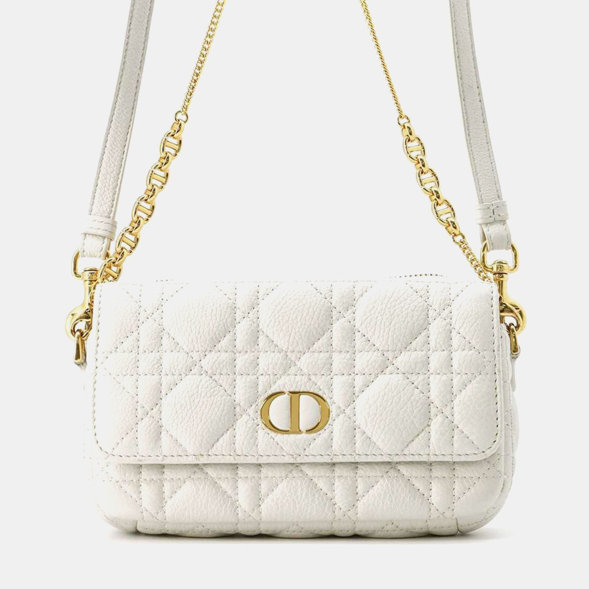 

Christian Dior White Caro Canage Shoulder Bag