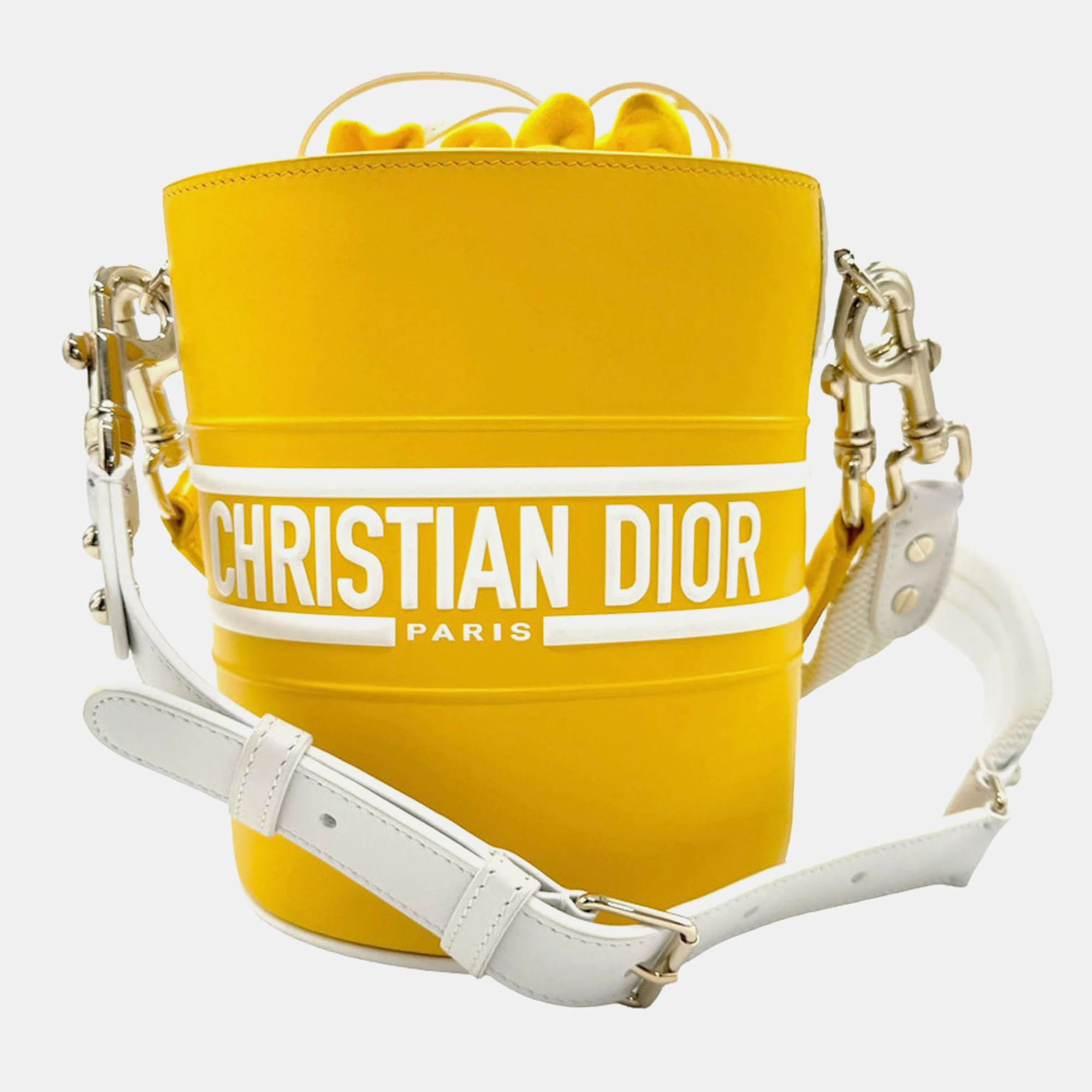 

Christian Dior Leather Yellow Vibe Bucket Handbag