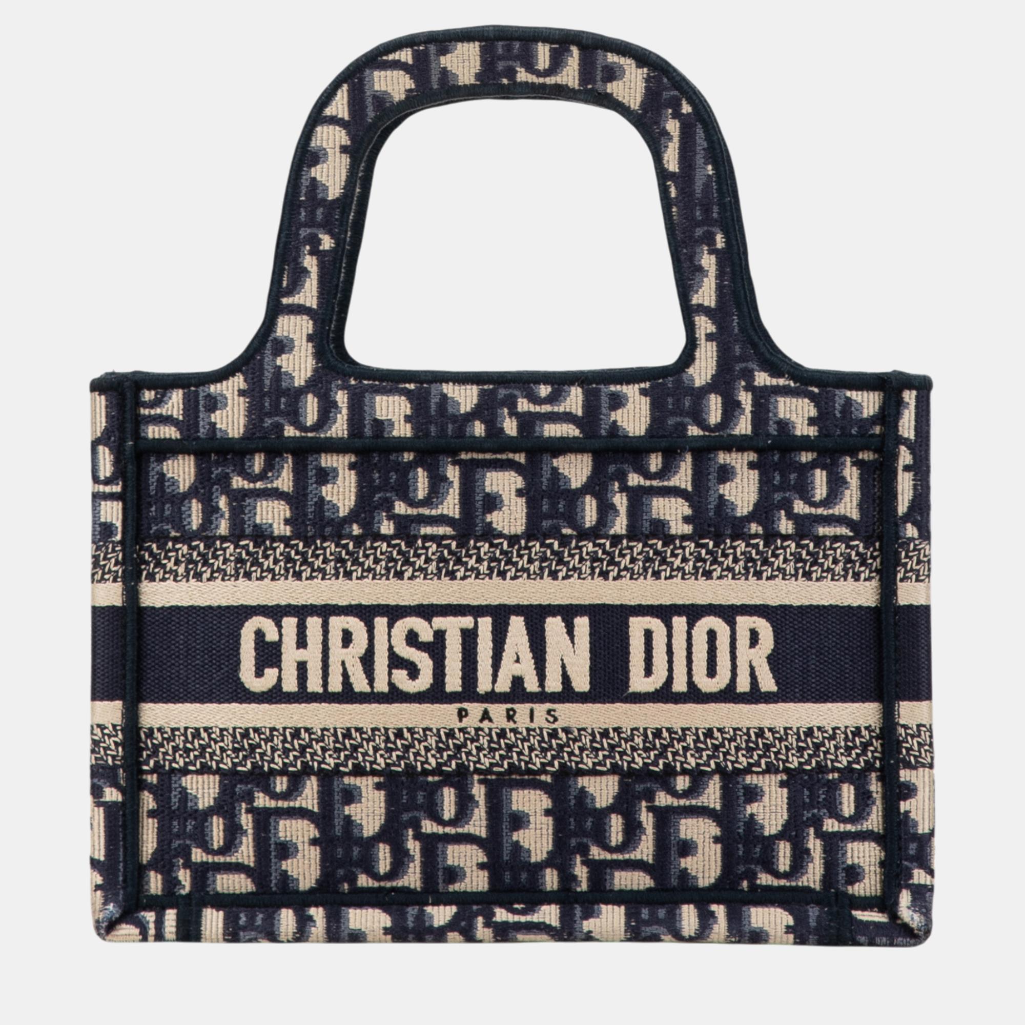 

Dior Navy Blue Mini Oblique Book Tote