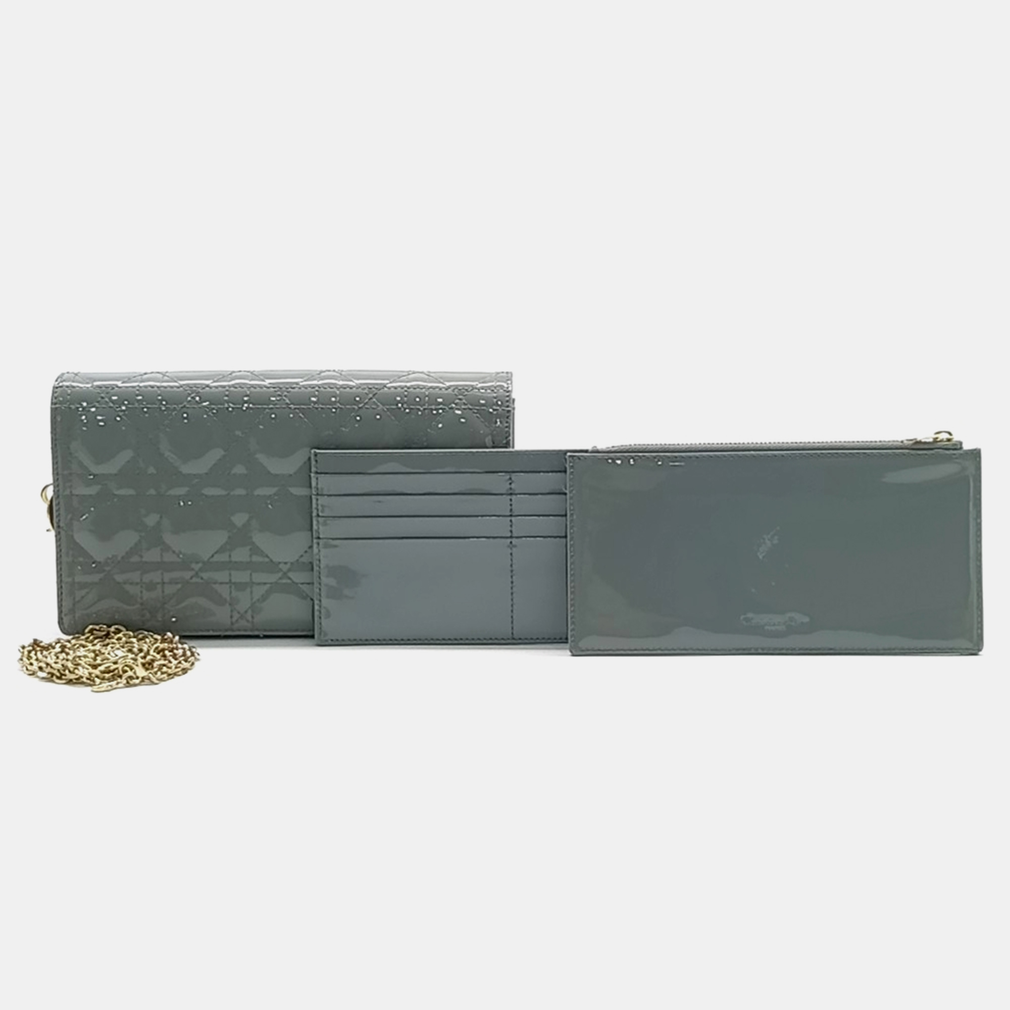 

Christian Dior Cannage Chain Crossbody Bag, Grey