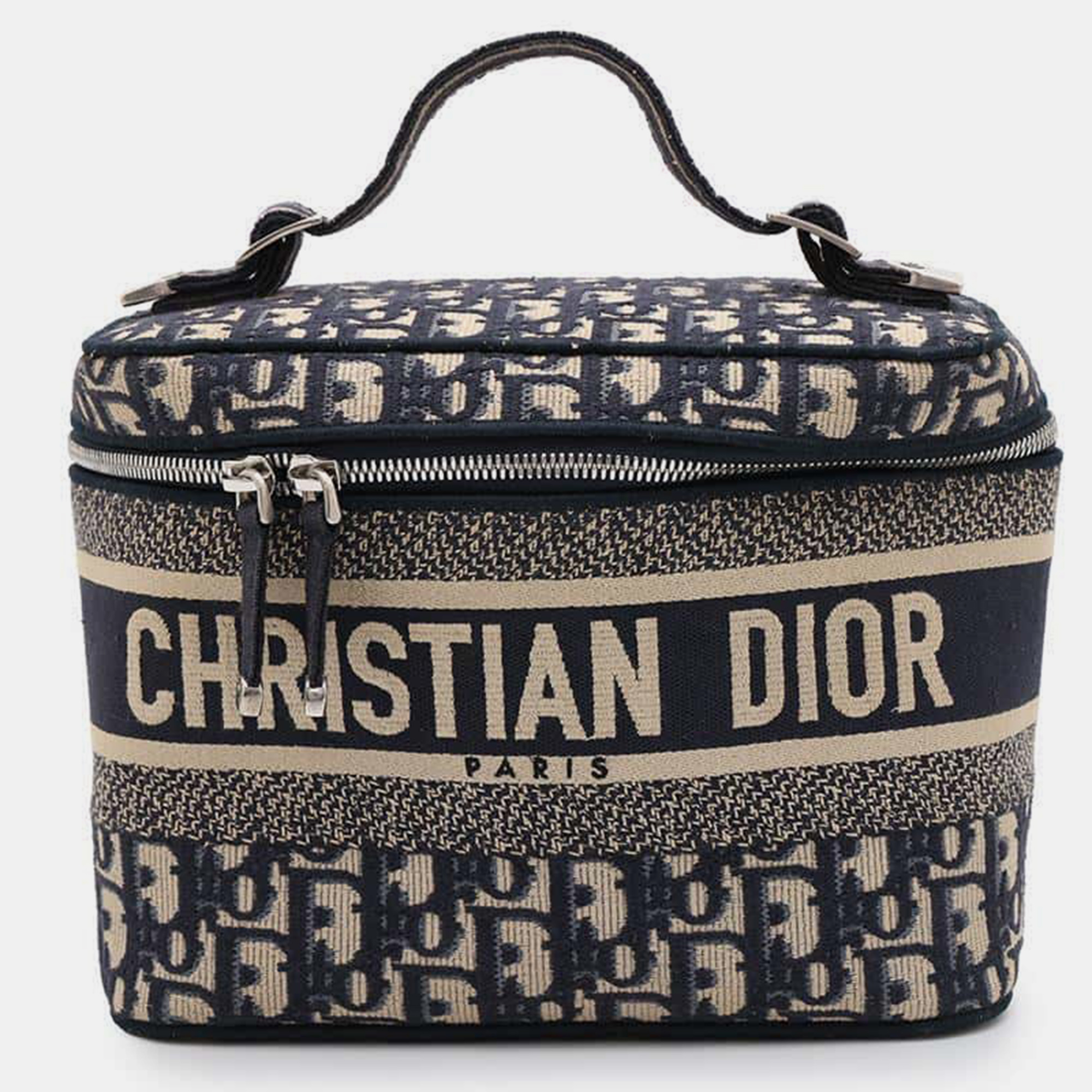 

Dior Navy Canvas Travel Oblique Vanity bag, Navy blue