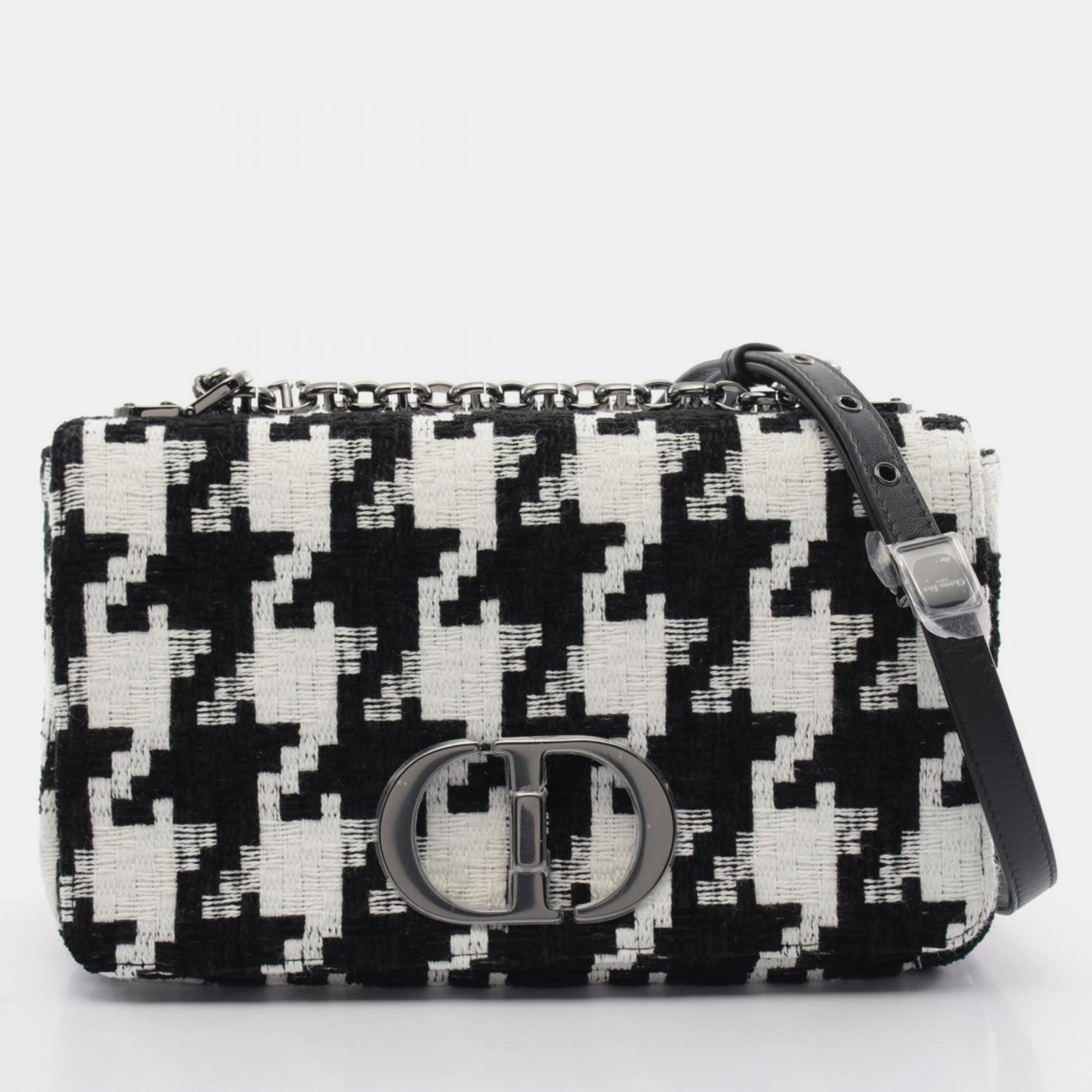 

Christian Dior Black White Fabric Dior CARO Medium Shoulder Bag