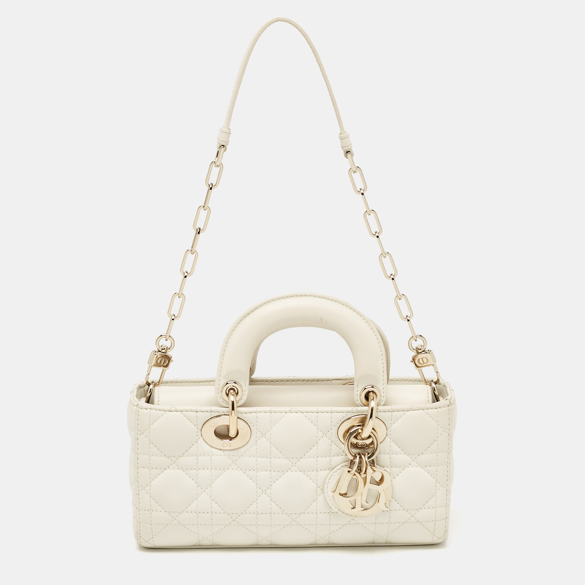 

Dior Off White Cannage Leather  Lady D-Joy Tote