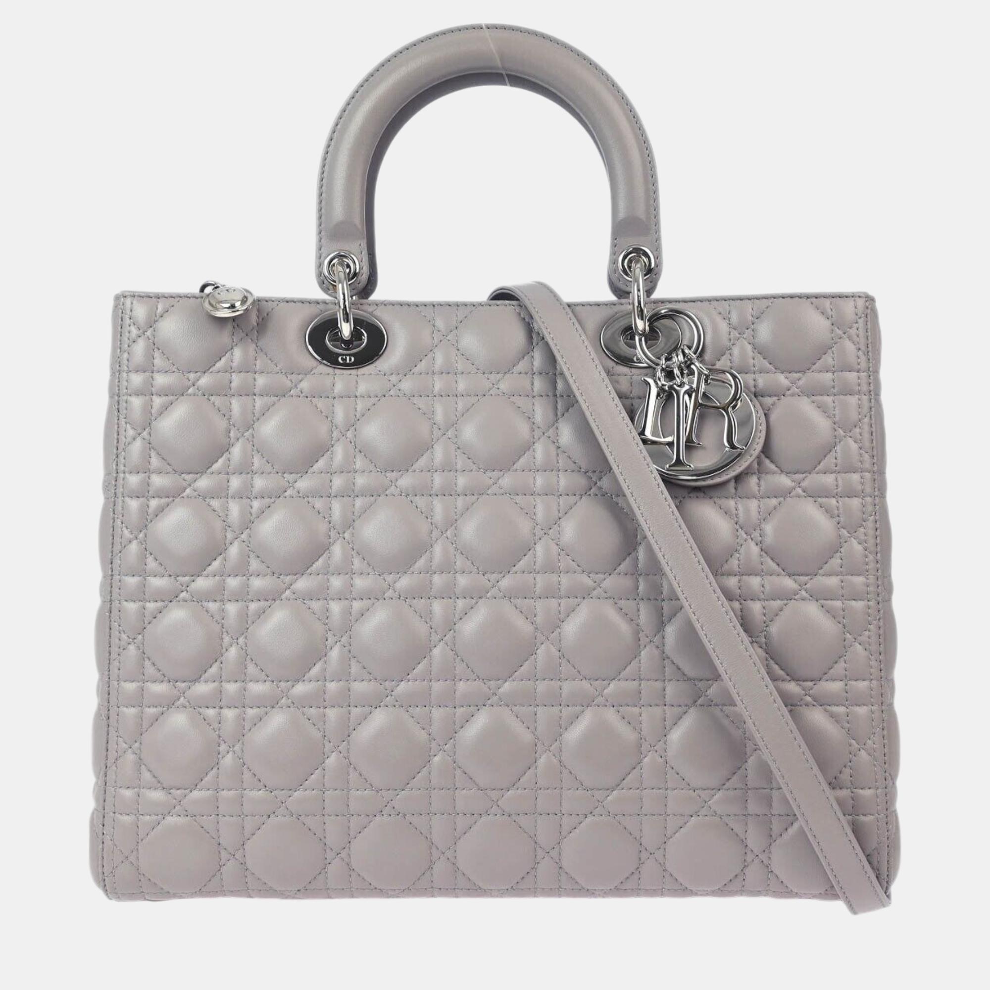 

Christian Dior Purple Lambskin Lady Dior Cannage Handbag