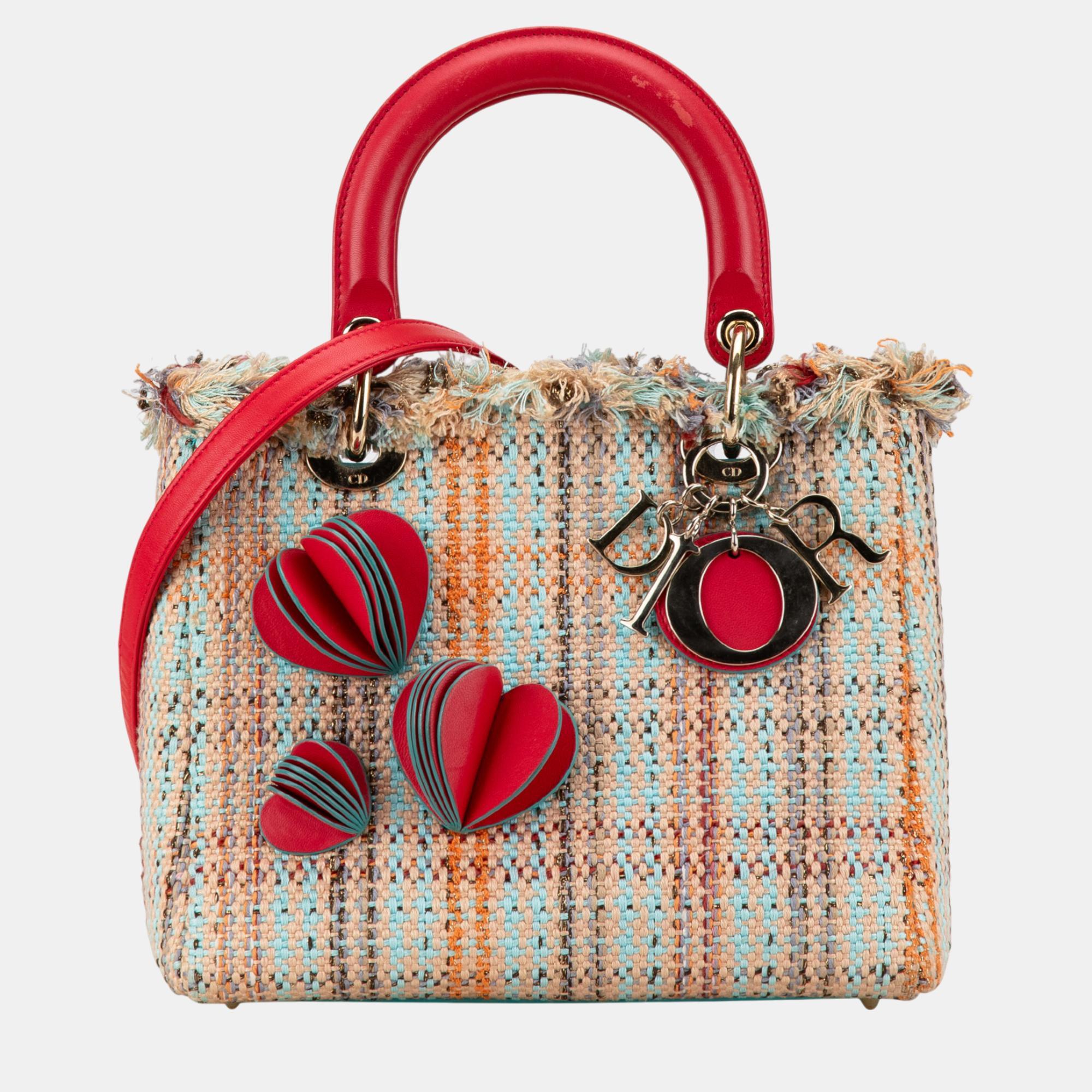 

Dior Medium Tweed Heart Deco Lady Dior, Multicolor