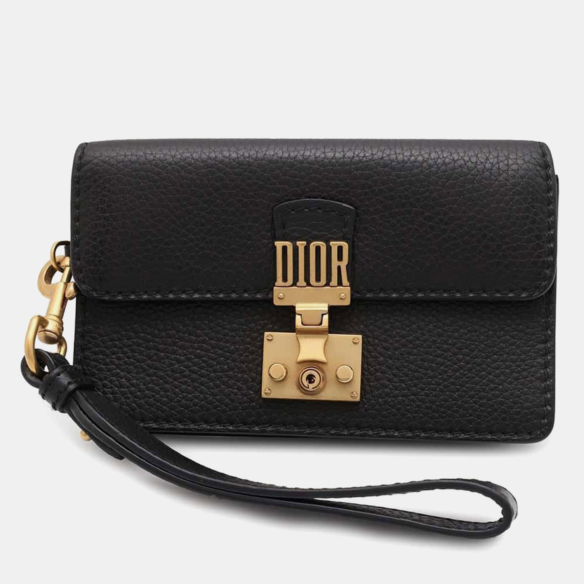 

Dior Black Leather Addict Clutch bag